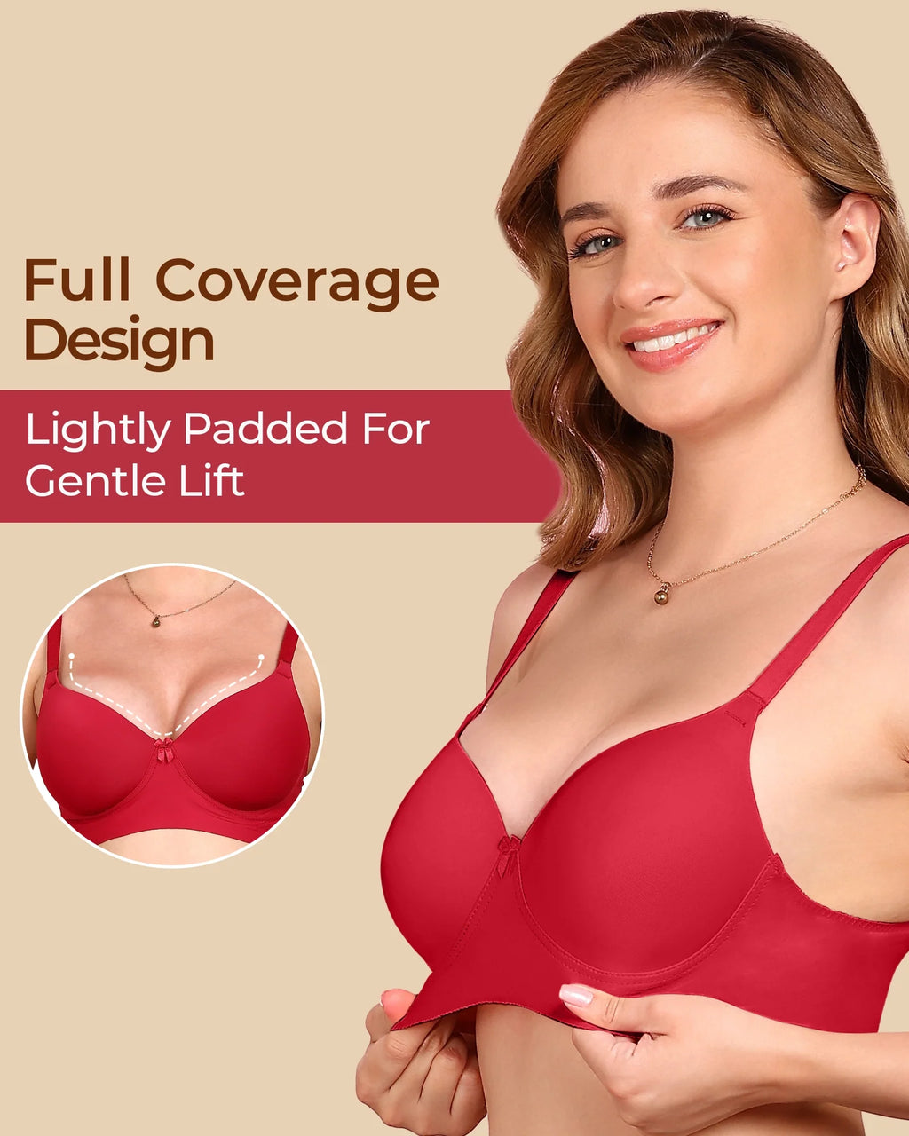 Swanz  Bonded Polyamide Lightly Padded Bra (Level 1 Padding) (SB-95991)