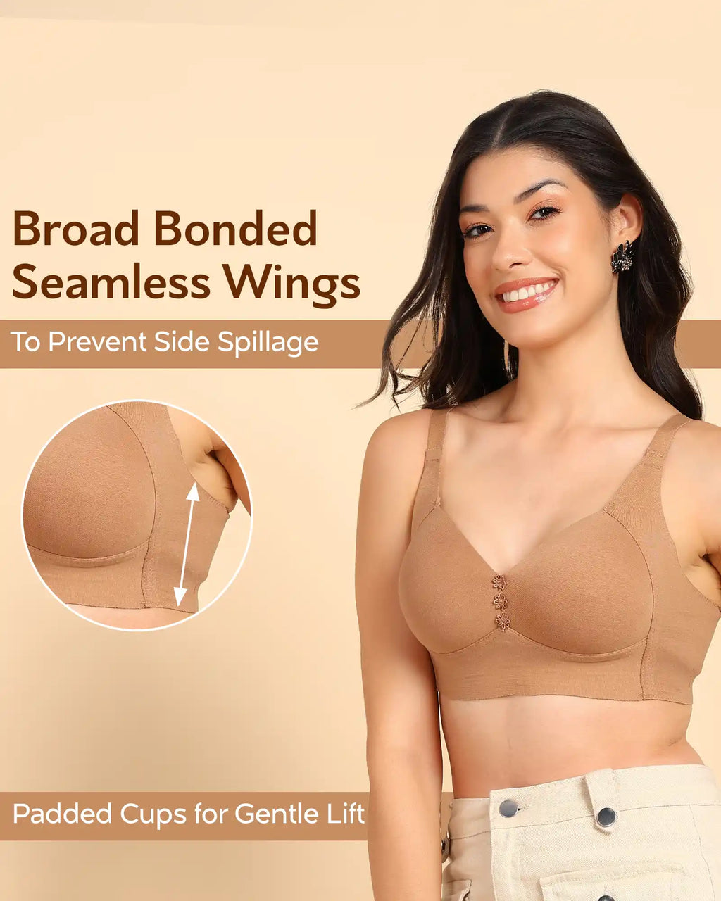 Swanz  Bonded Breathable Cotton Plus-Size Padded M-Frame Minimiser (SB-9203)
