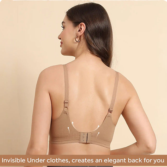 Swanz  Bonded Breathable Cotton Padded Full-Coverage Bra (SB-938)
