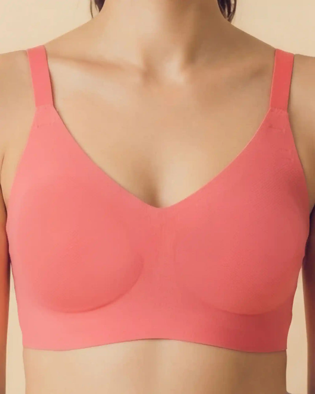 Cotton Non-Padded Full Coverage Bonded Bra (SB-935-Coral)