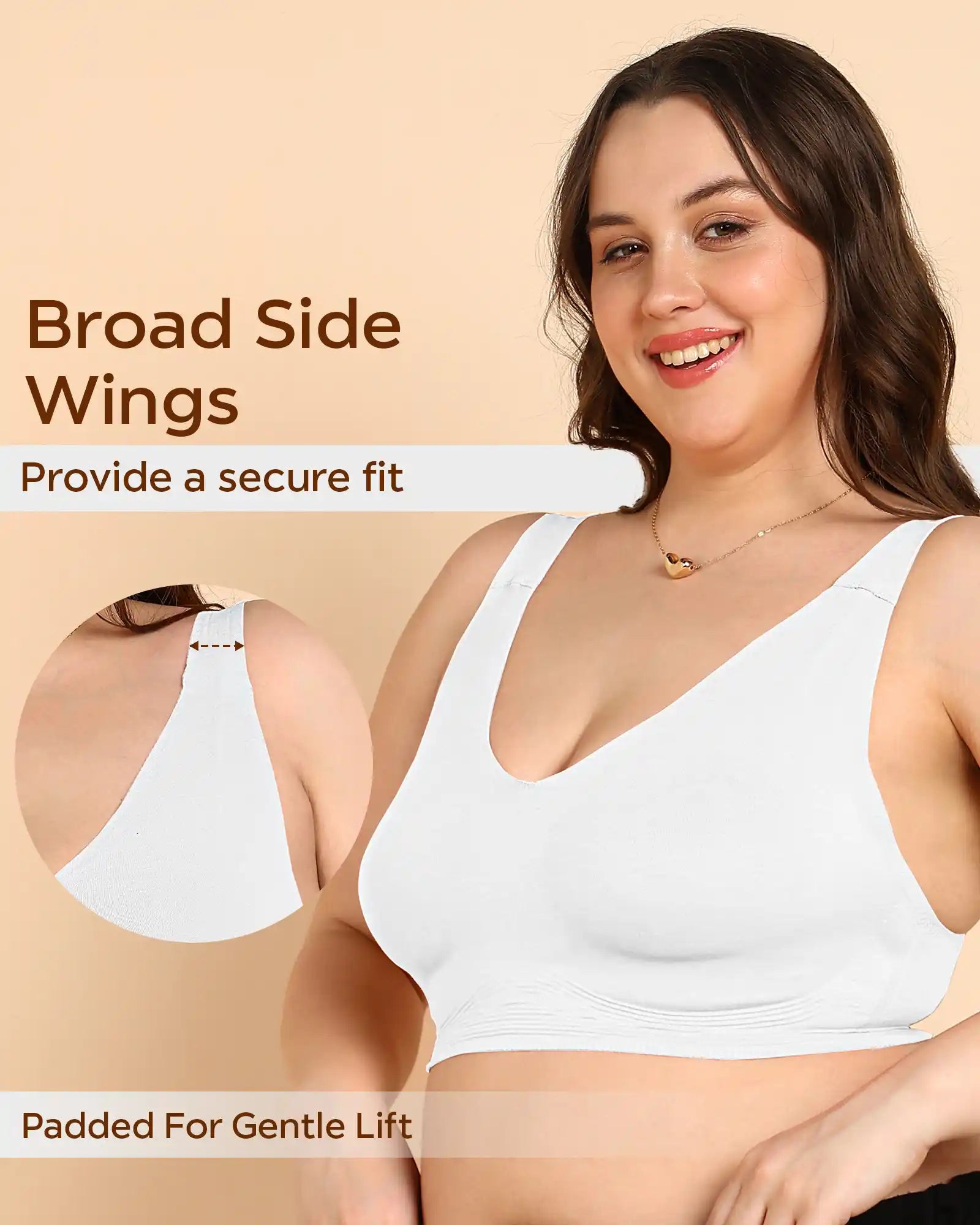 Swanz  Bonded Breathable Cotton Plus-Size Padded Full-Coverage Bra (SB-918-White)
