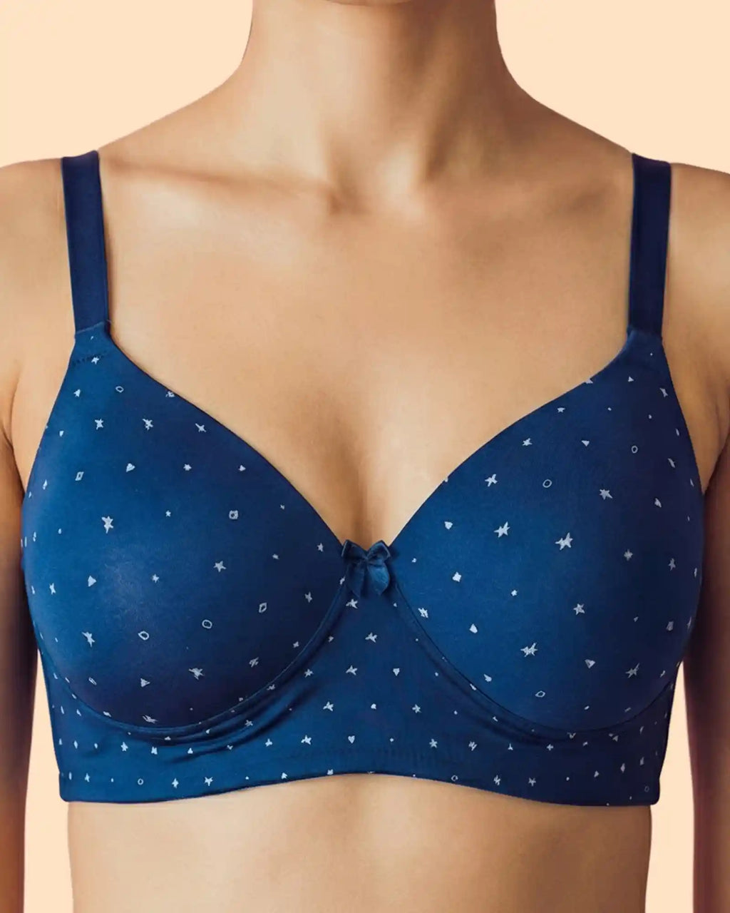 Printed Polyamide Bonded Maximiser Bra (Level-2 Padding) with 3/4th Coverage (TW-SB-51755)