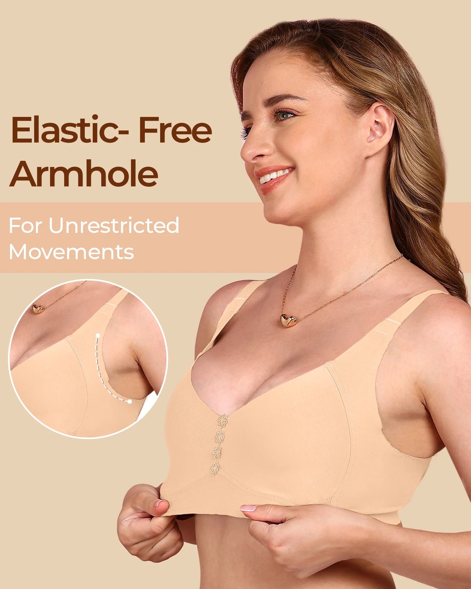 Swanz  Bonded Breathable Cotton Plus-Size Non-Padded M-Frame Minimiser with Hidden Concealer (SB-9303)