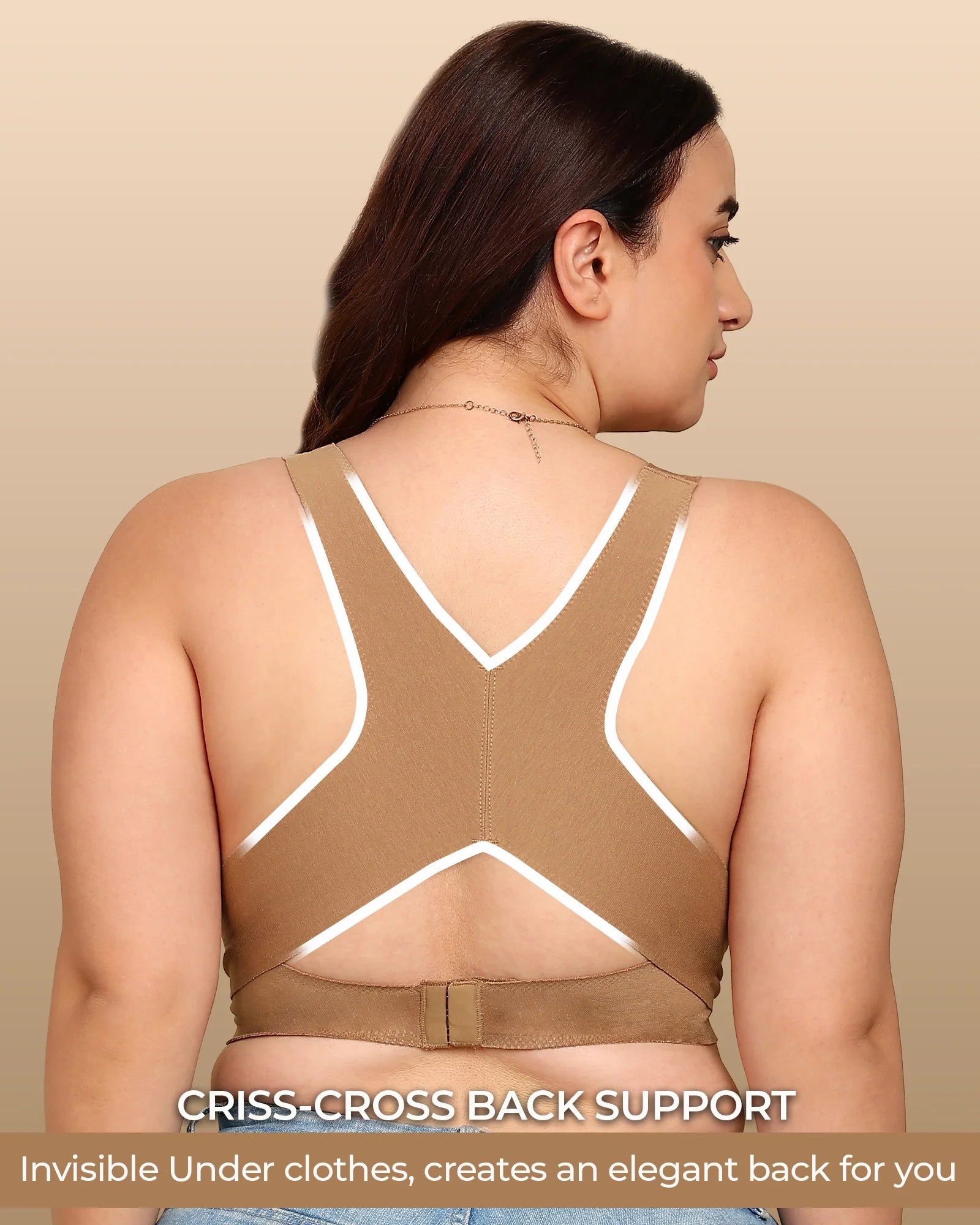Swanz  Bonded Breathable Cotton Non-Padded Gym Bra with Posture Support (SB-995)