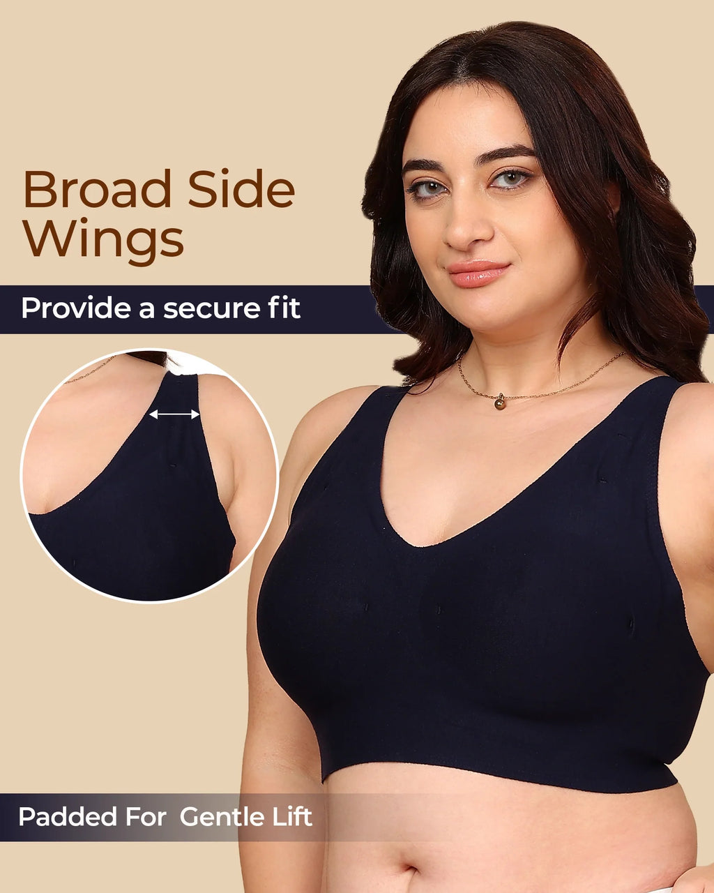 Swanz  Bonded Breathable Cotton Padded Full-Coverage Bra (SB-938)