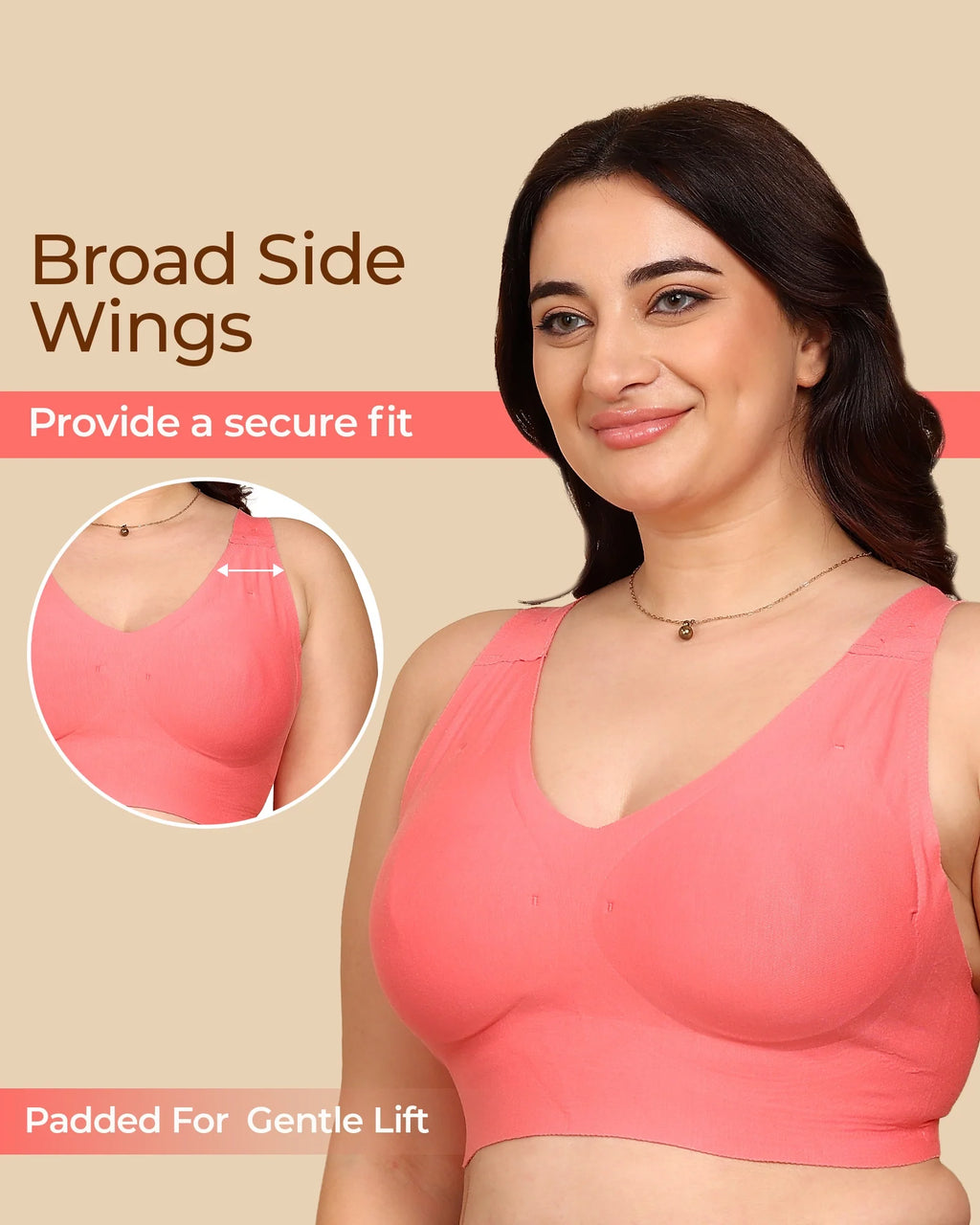 Swanz  Bonded Breathable Cotton Plus-Size Padded Full-Coverage Bra (TW-SB-918)