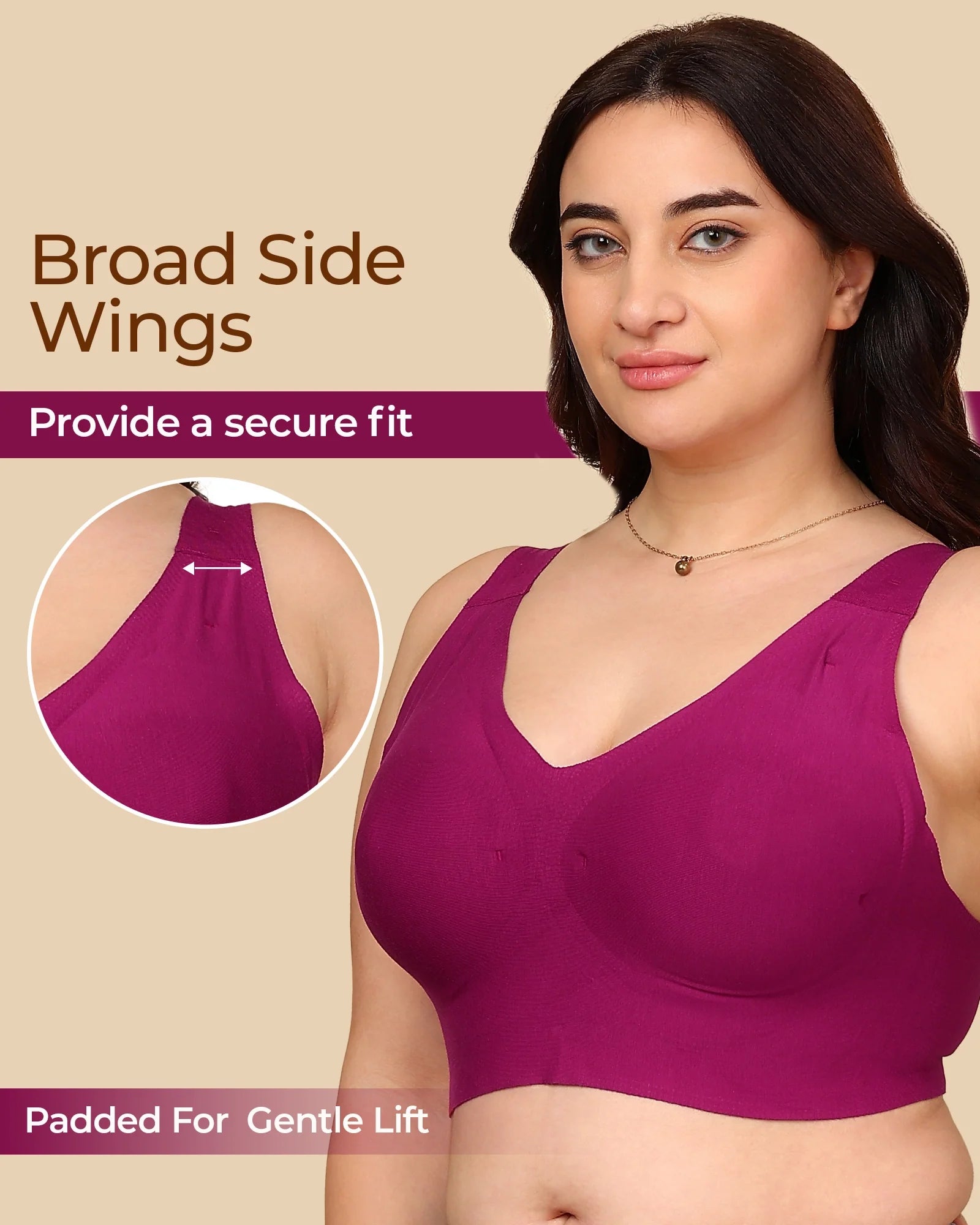 Swanz  Bonded Breathable Cotton Plus-Size Padded Full-Coverage Bra (TW-SB-918)