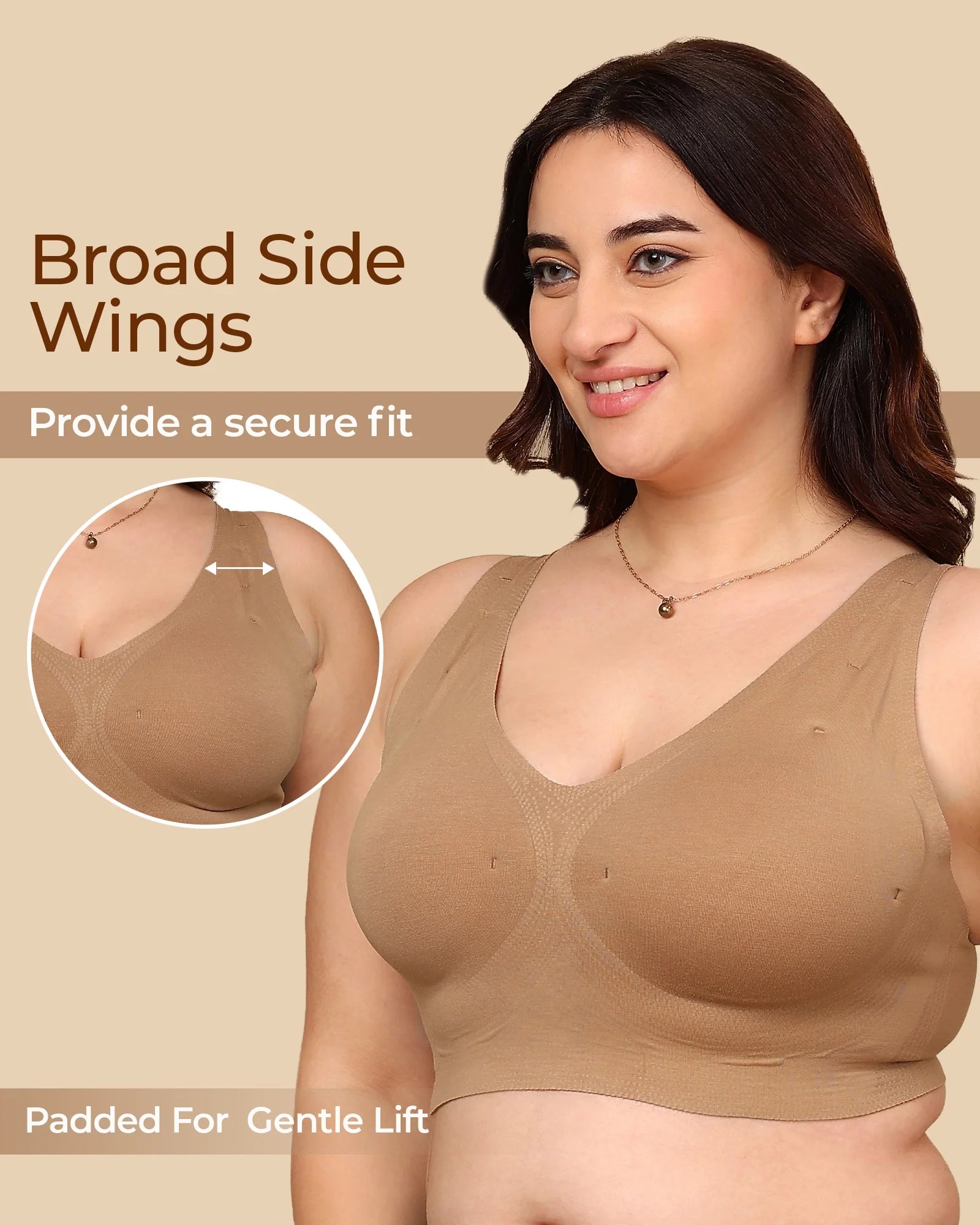 Swanz  Bonded Breathable Cotton Padded Full-Coverage Bra (SB-938)