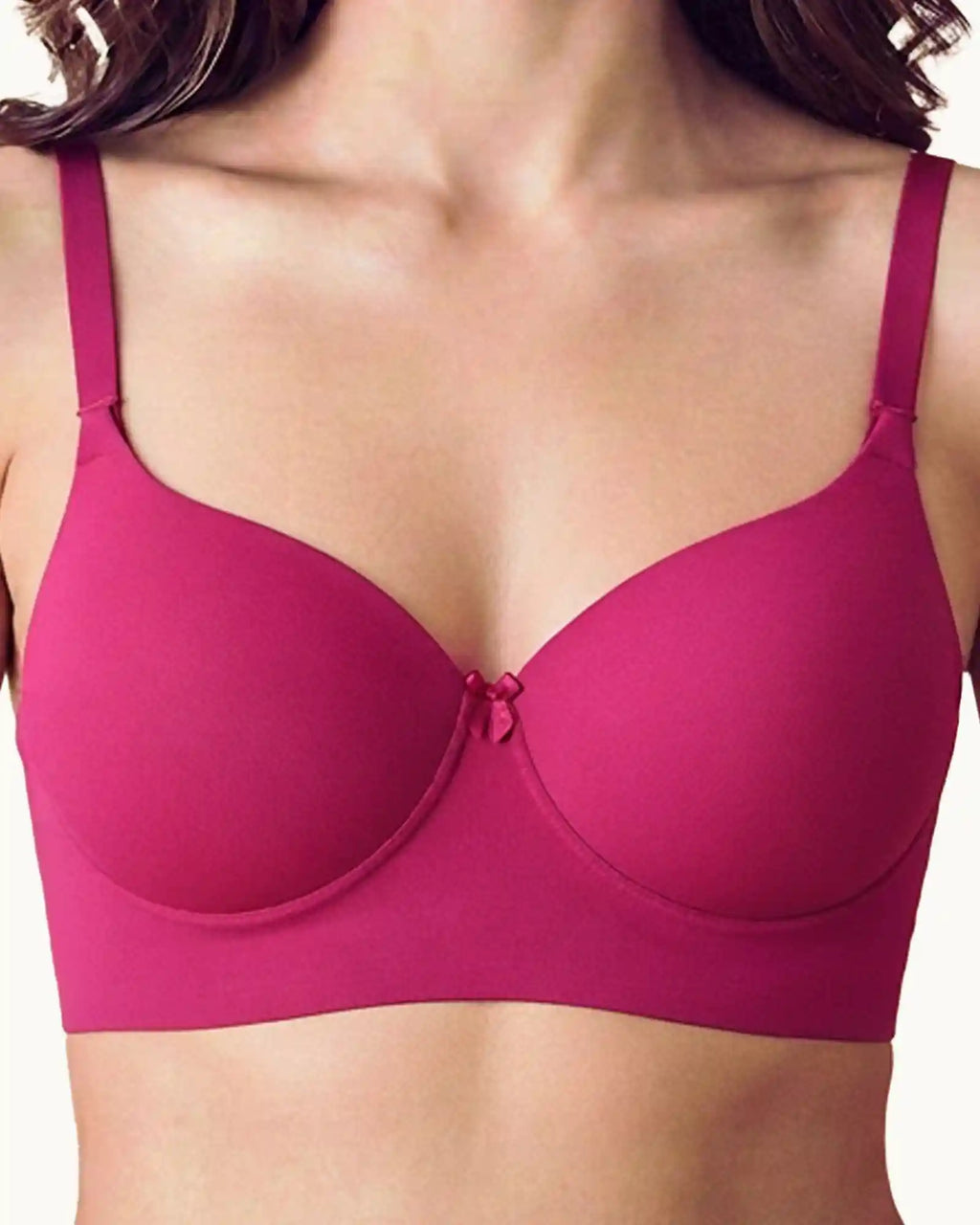 Cotton Non-wired Push-Up Bonded Bra (Level-3 Padding) with 3/4th Coverage (SB-93510)(Wine)