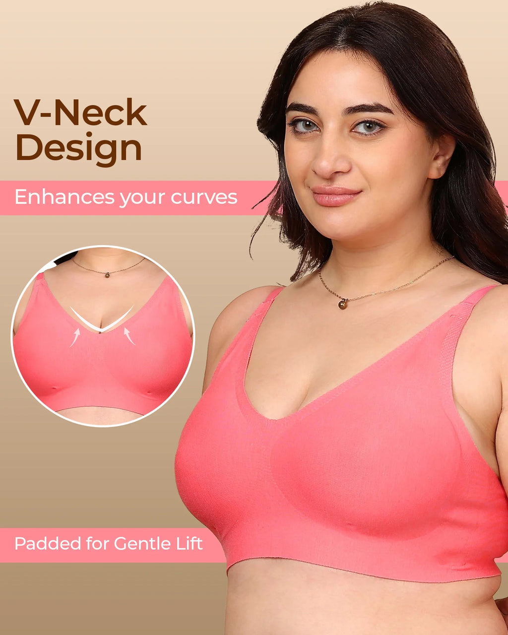Swanz  Bonded Breathable Cotton Padded Full-Coverage Bra (SB-938)