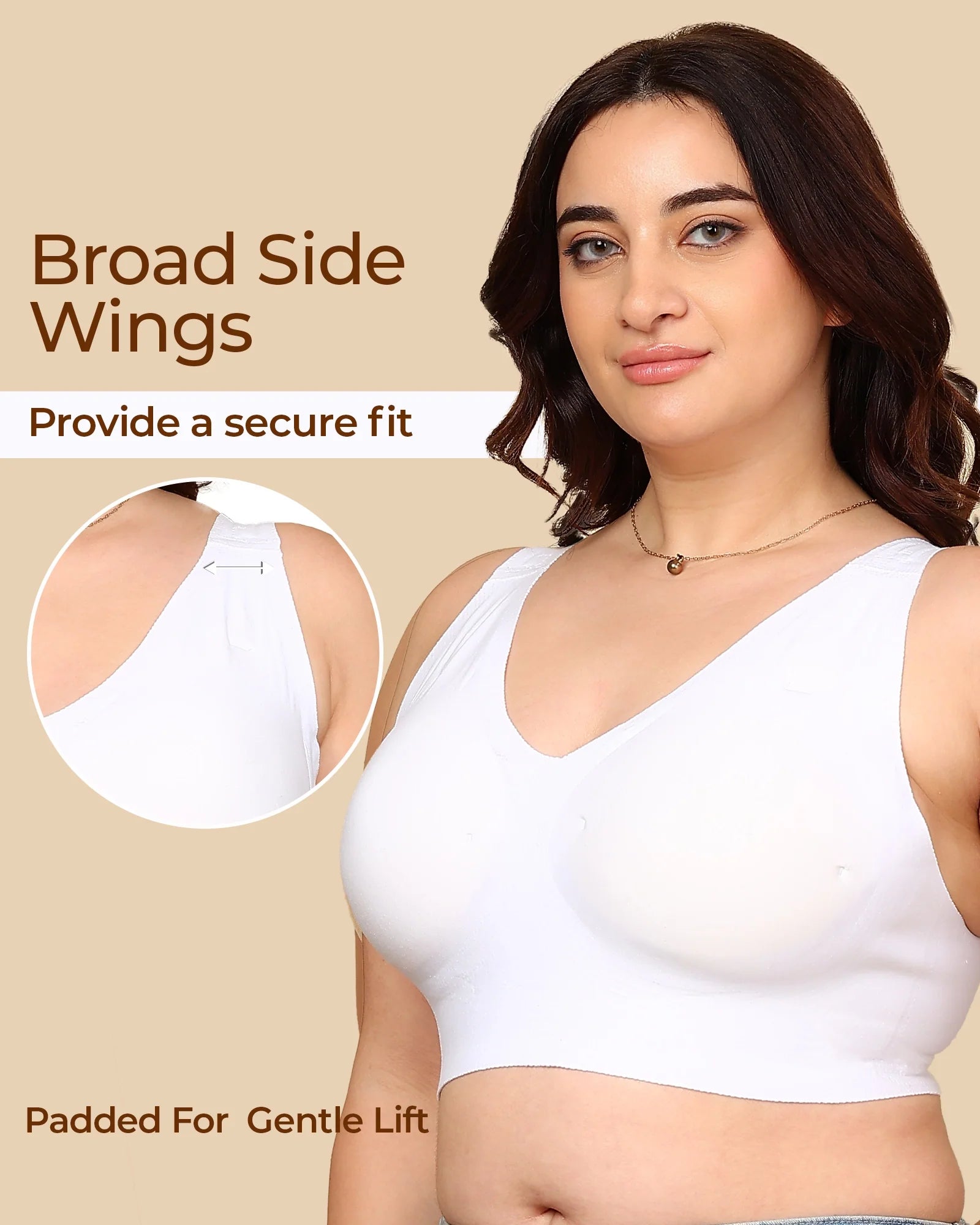 Swanz  Bonded Breathable Cotton Plus-Size Padded Full-Coverage Bra (TW-SB-918)