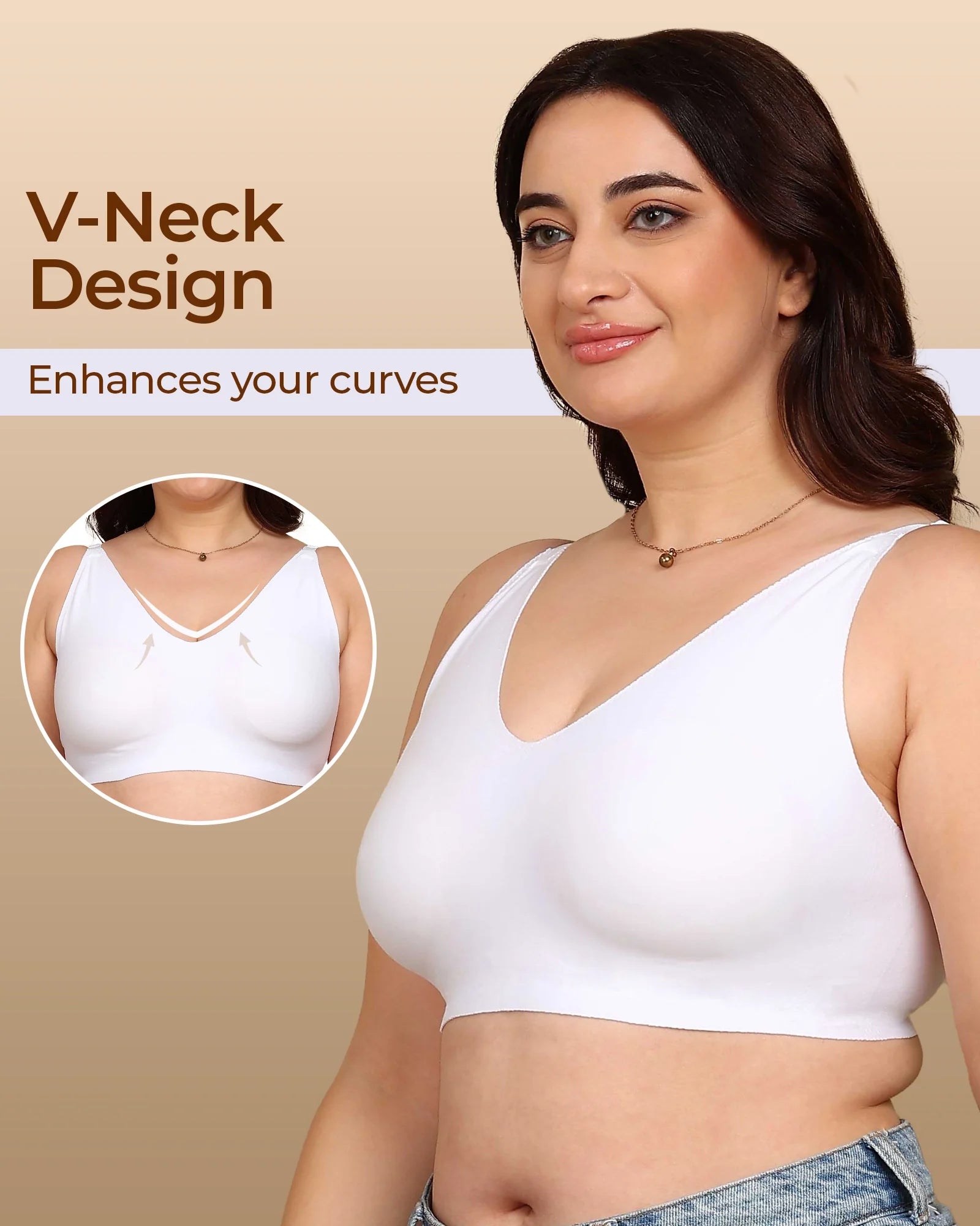 Swanz  Bonded Breathable Cotton Non-Padded Full-Coverage Bra with Hidden Concealer (SB-935)