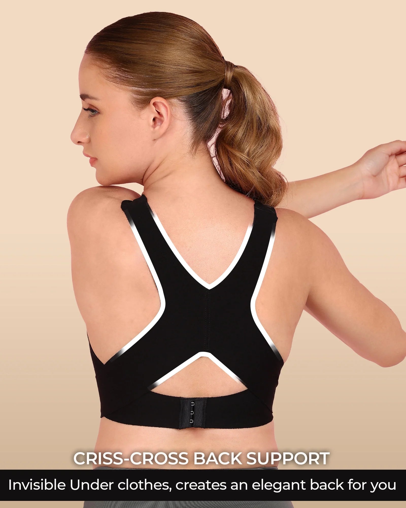 Swanz  Bonded Breathable Cotton Non-Padded Gym Bra with Posture Support (TW-SB-995)