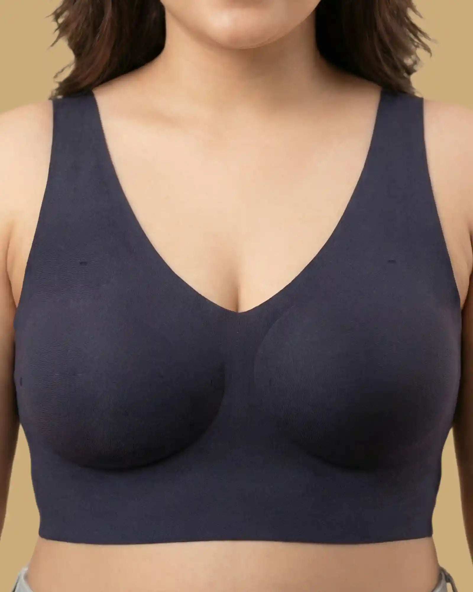 Cotton Padded Full Coverage Bonded Bra (SB-938-Navy)