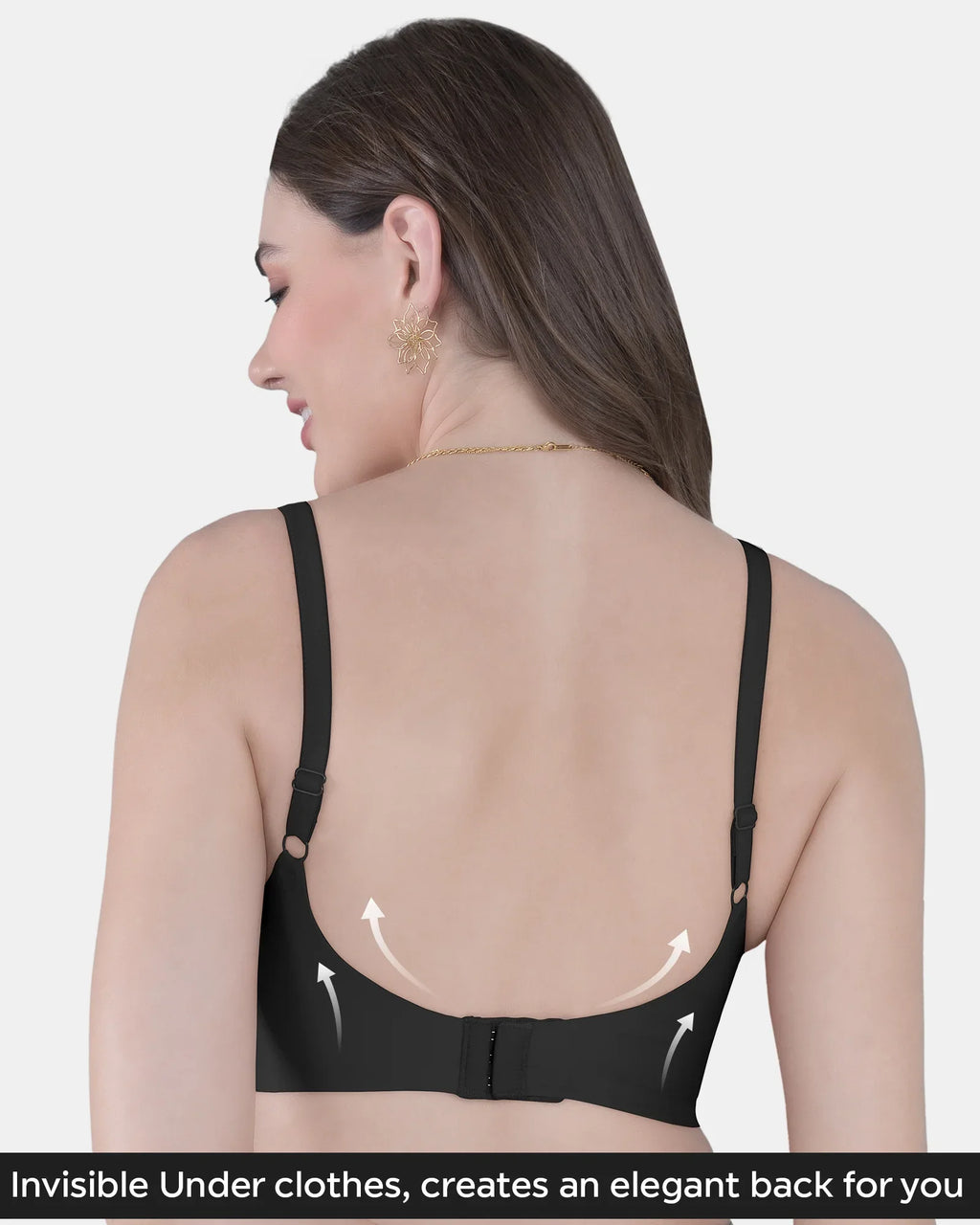 Swanz  Bonded Polyamide Full-Coverage Padded Bra (SB-968) (Black)