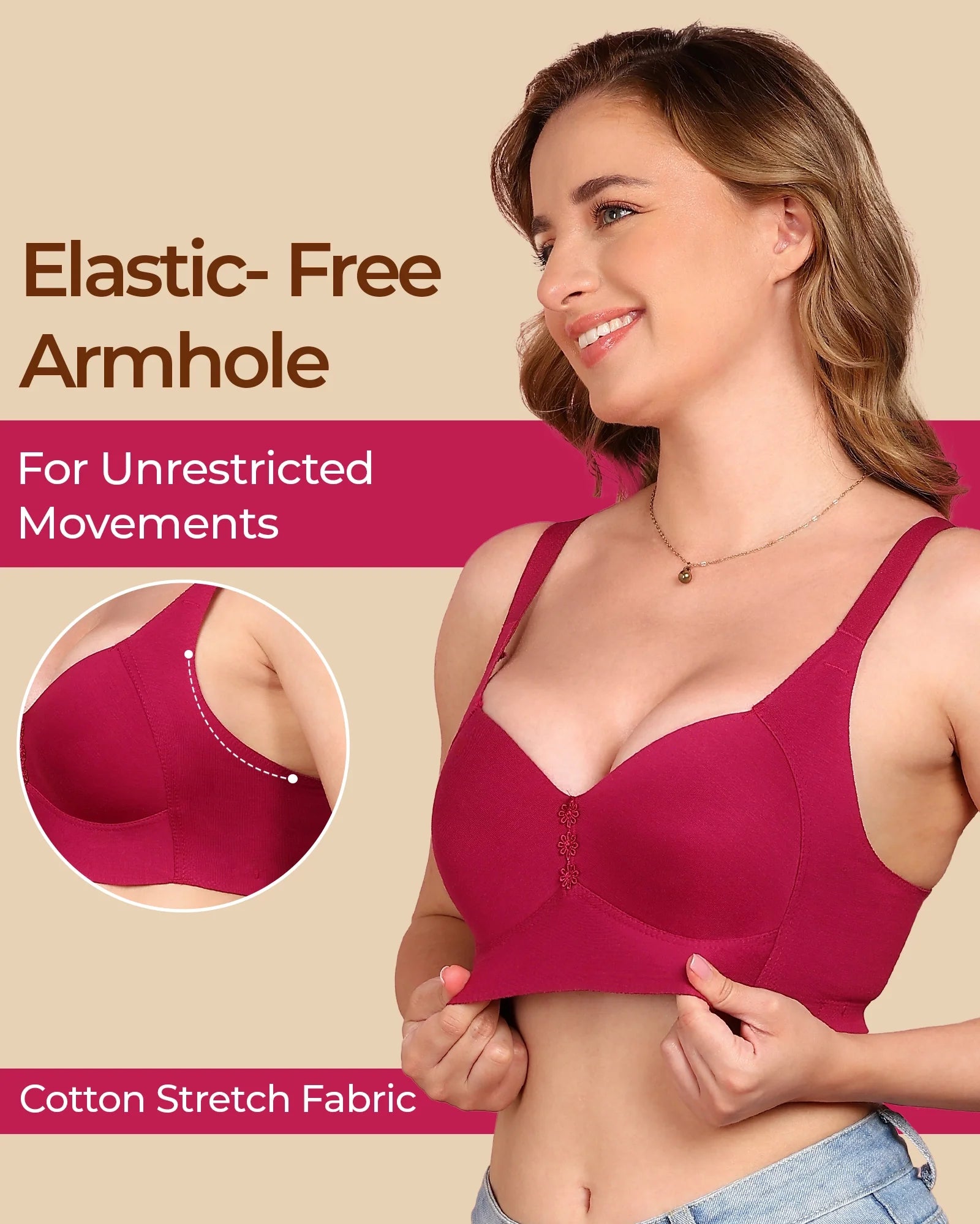 Swanz  Bonded Breathable Cotton Plus-Size Padded M-Frame Minimiser (TW-SB-9203)