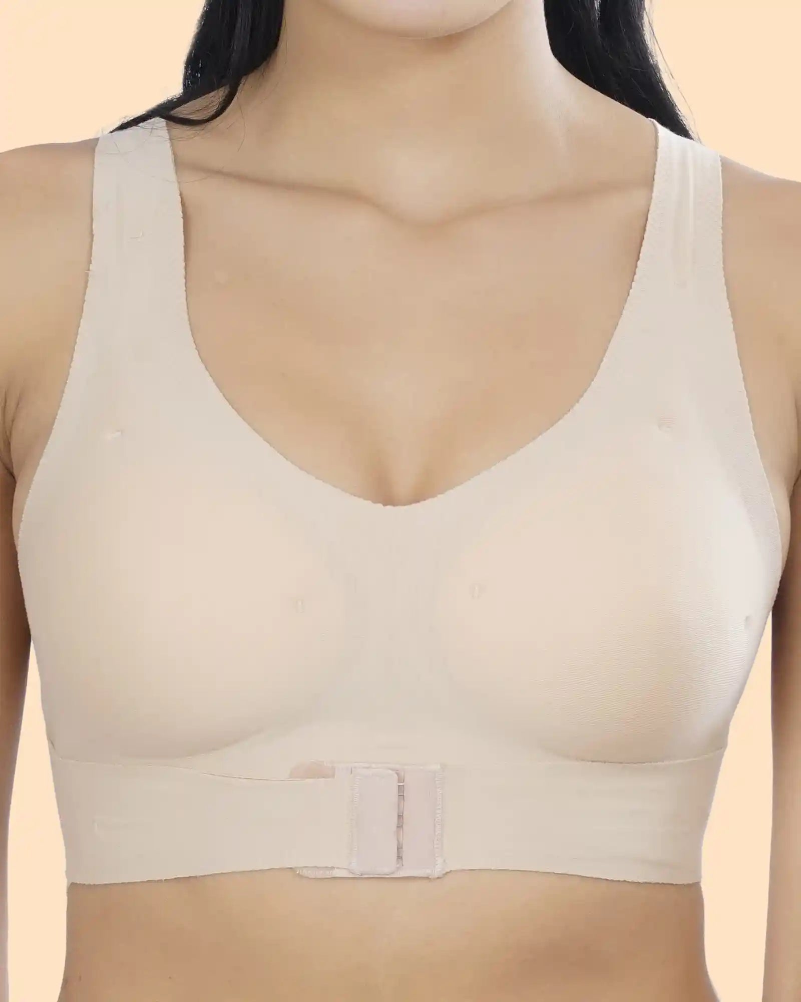 Bonded Gym Bra with Crisscross Back | Padded | Soft Polyamide (TW-SB-987-SKIN)