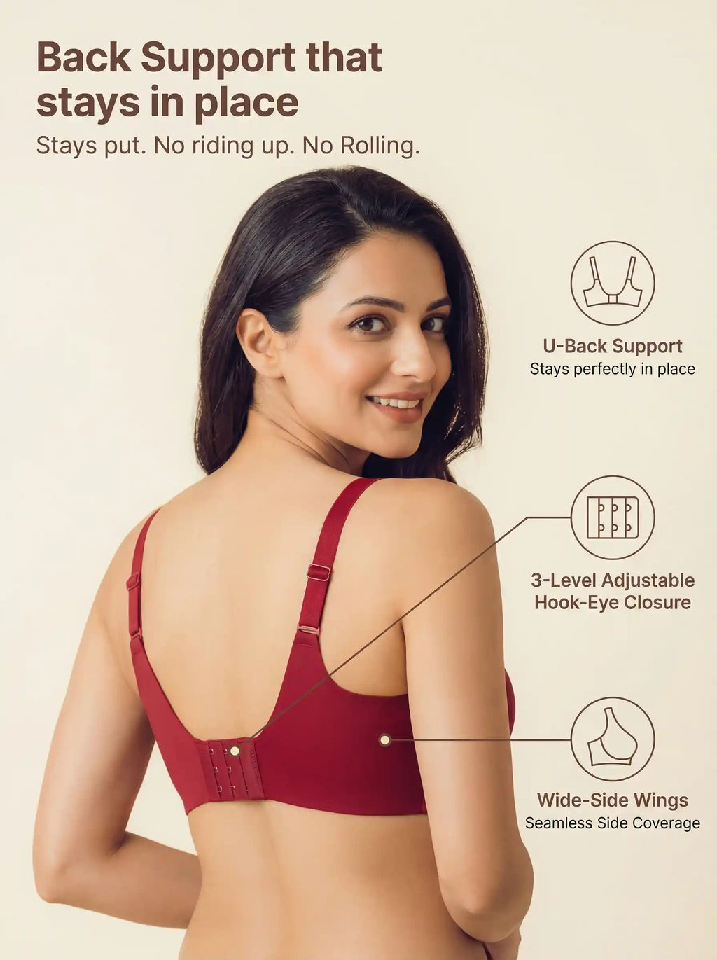 Cotton Padded Full Coverage Bonded Bra (SB-938-Red)