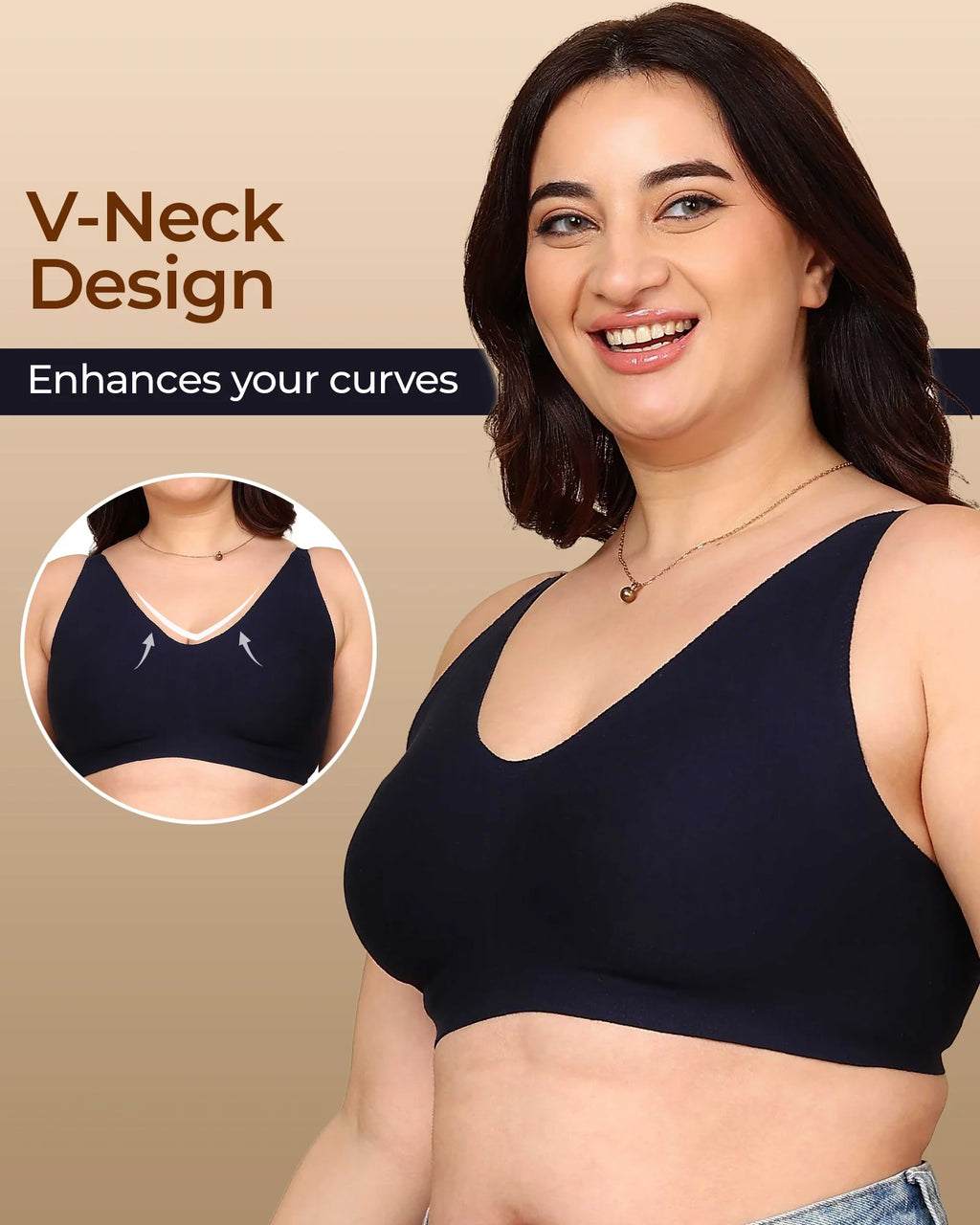 Swanz  Bonded Breathable Cotton Non-Padded Full-Coverage Bra with Hidden Concealer (SB-935)