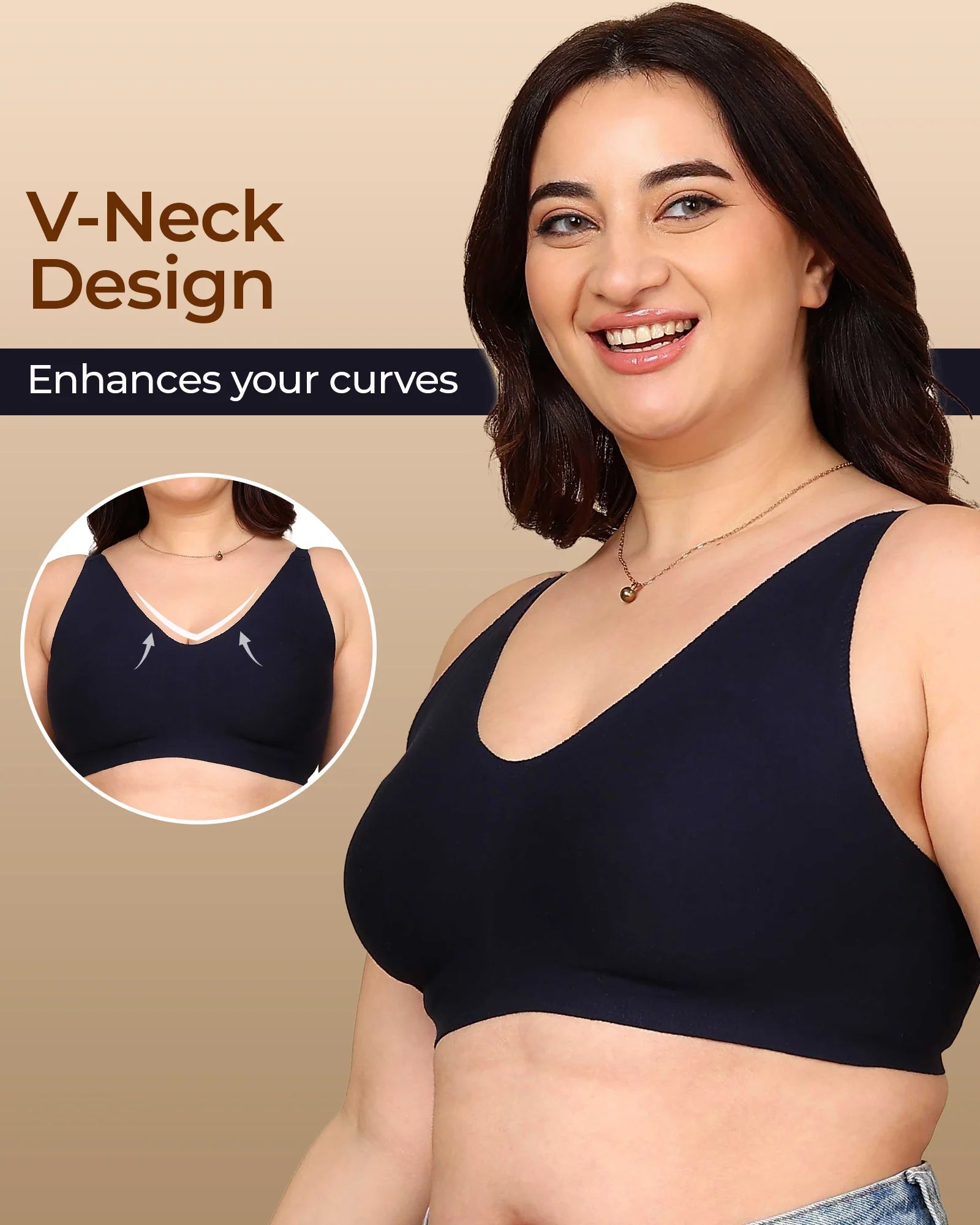 Swanz  Bonded Breathable Cotton Non-Padded Full-Coverage Bra with Hidden Concealer (SB-935)