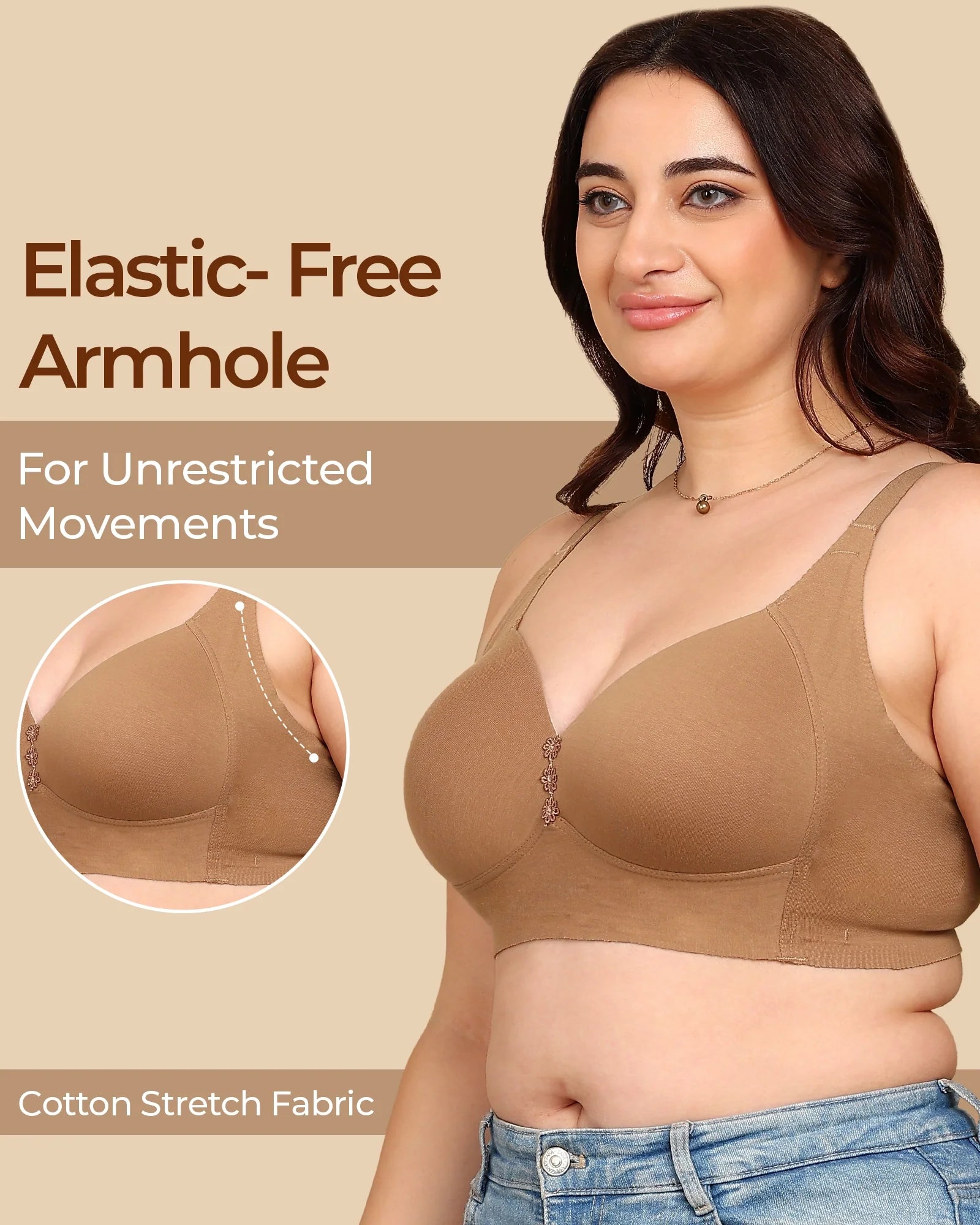 Swanz  Bonded Breathable Cotton Plus-Size Padded M-Frame Minimiser (SB-9203)