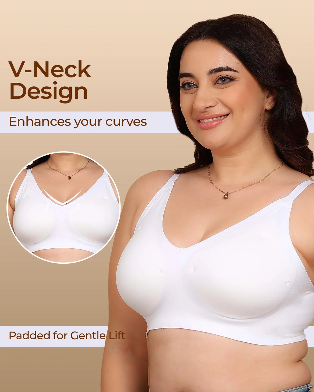 Swanz  Bonded Breathable Cotton Padded Full-Coverage Bra (SB-938)