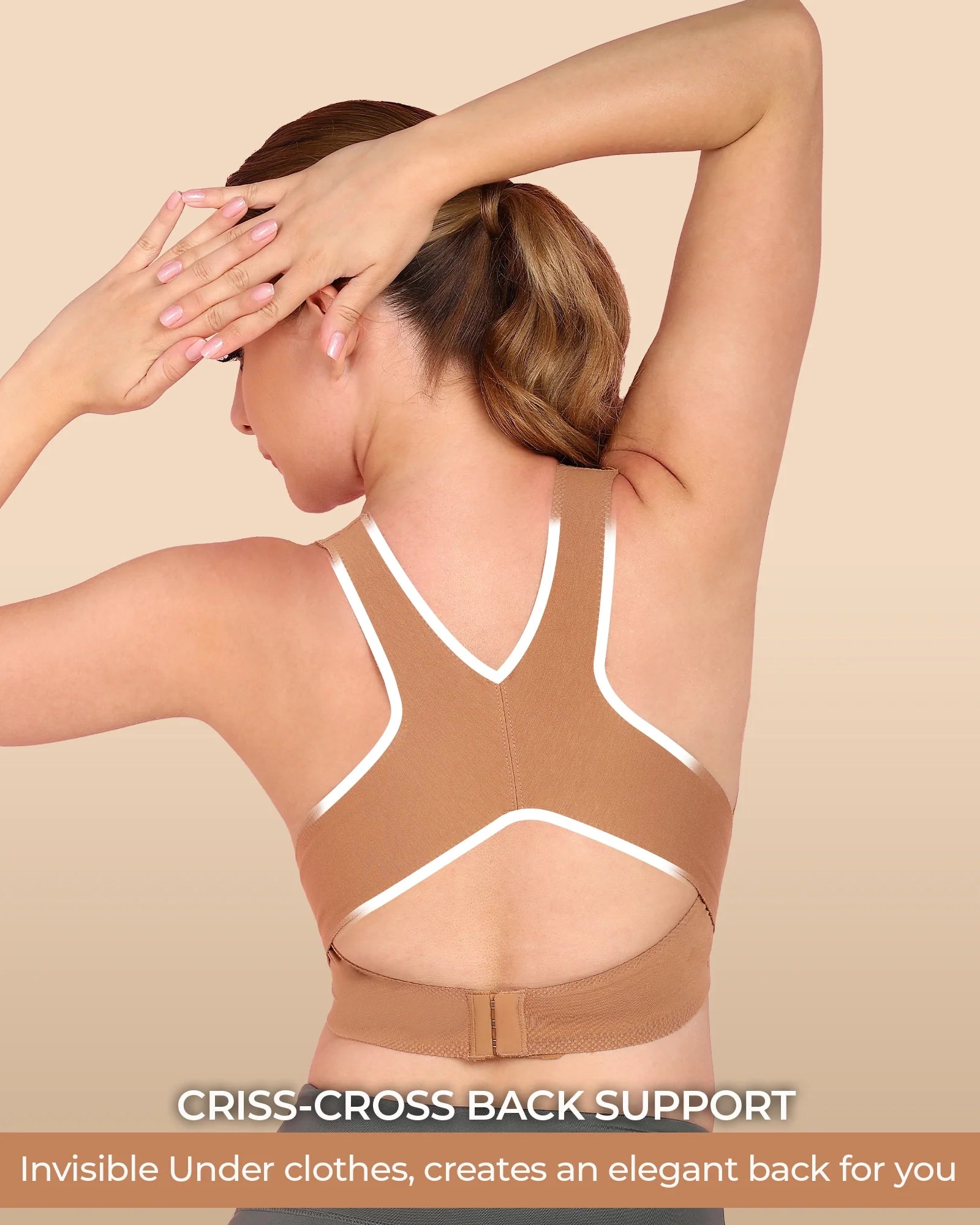 Swanz  Bonded Breathable Cotton Non-Padded Gym Bra with Posture Support (TW-SB-995)
