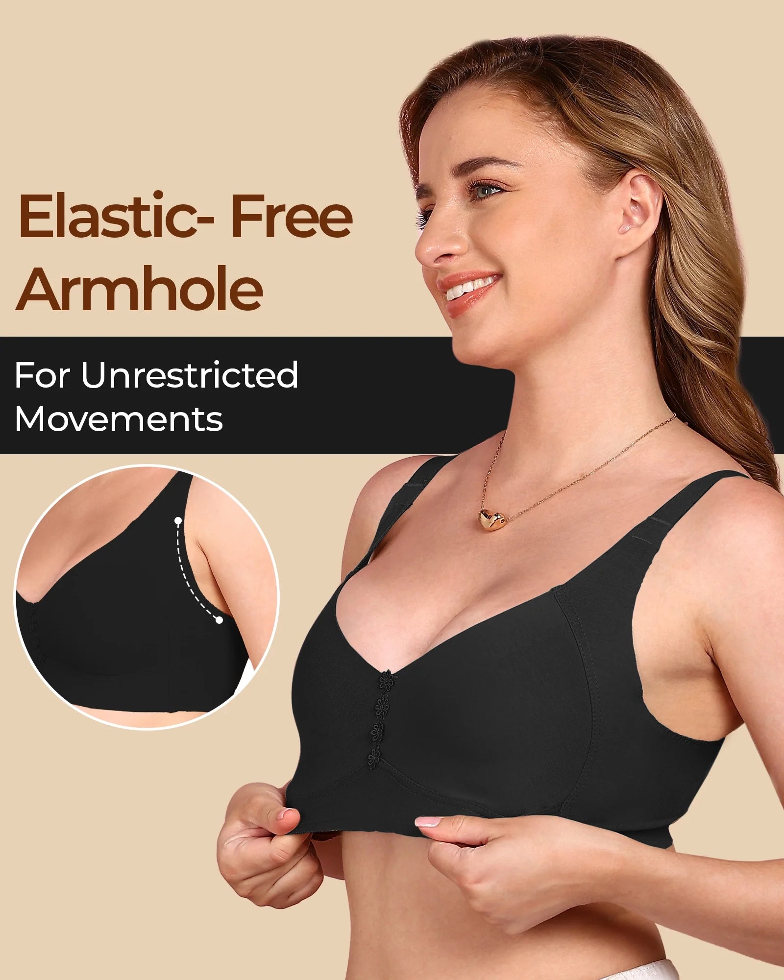 Swanz  Bonded Breathable Cotton Plus-Size Non-Padded M-Frame Minimiser with Hidden Concealer (SB-9303)