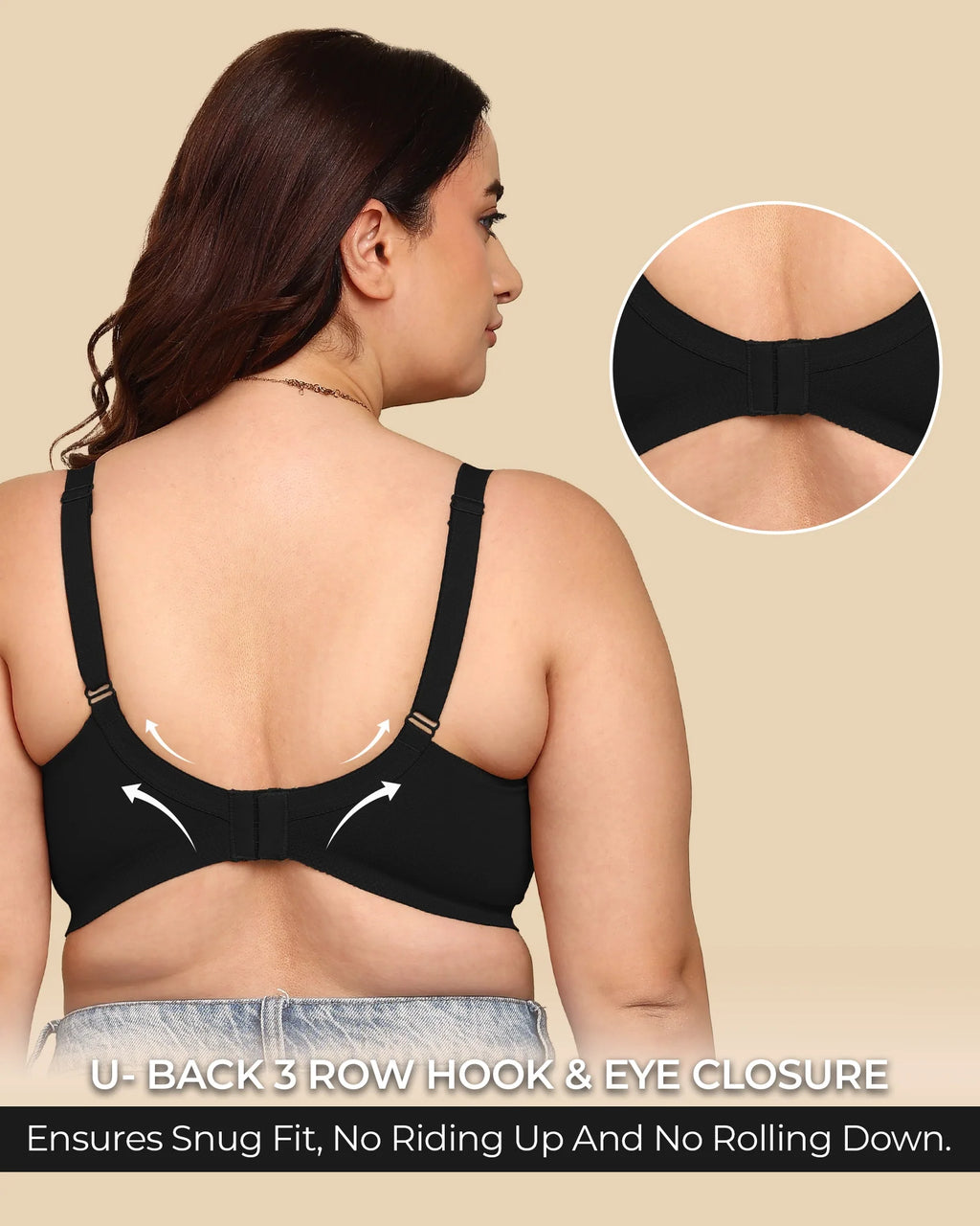 Swanz  Bonded Breathable Cotton Plus-Size Non-Padded M-Frame Minimiser with Hidden Concealer (SB-9303)