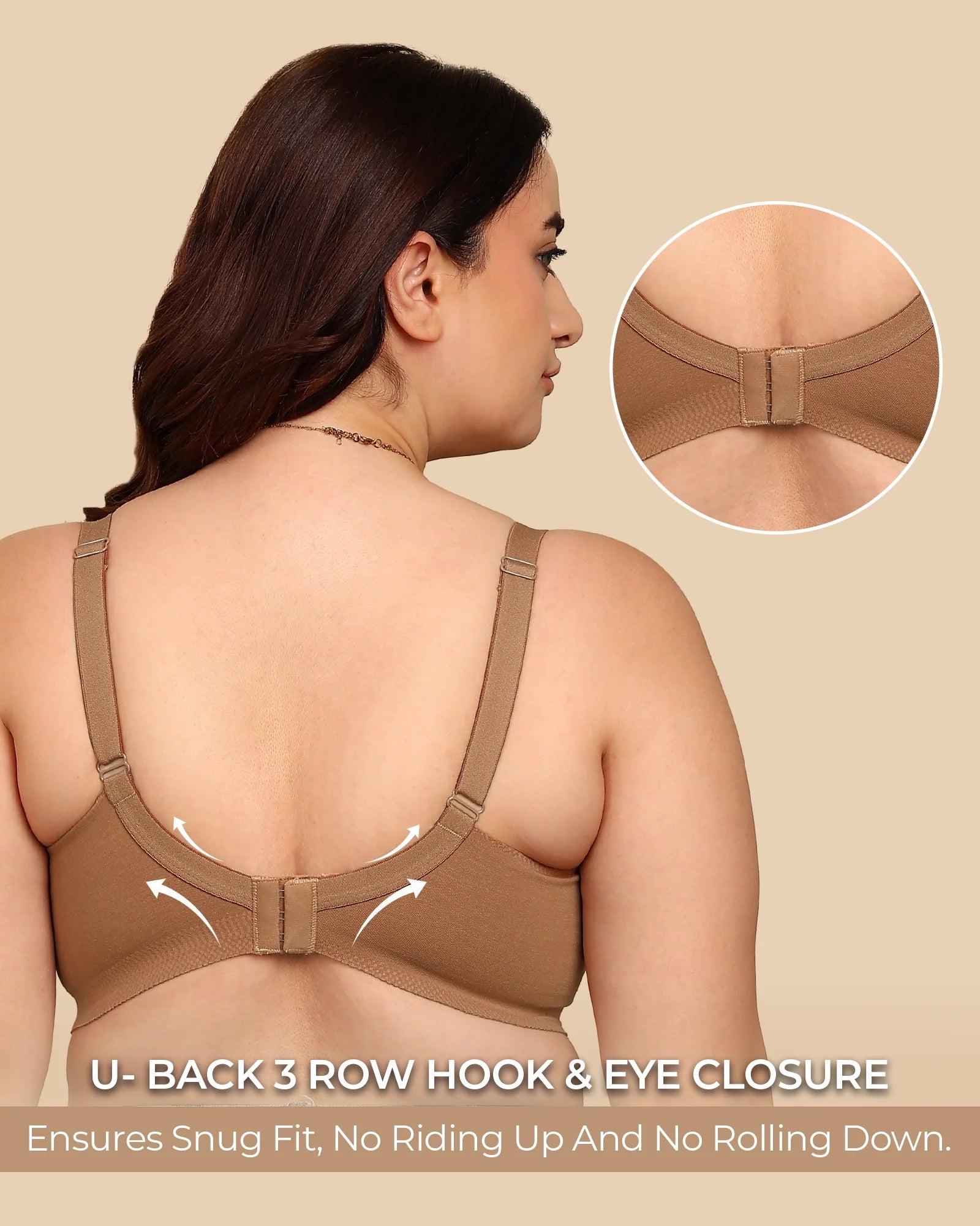 Swanz  Bonded Breathable Cotton Plus-Size Non-Padded M-Frame Minimiser with Hidden Concealer (SB-9303)