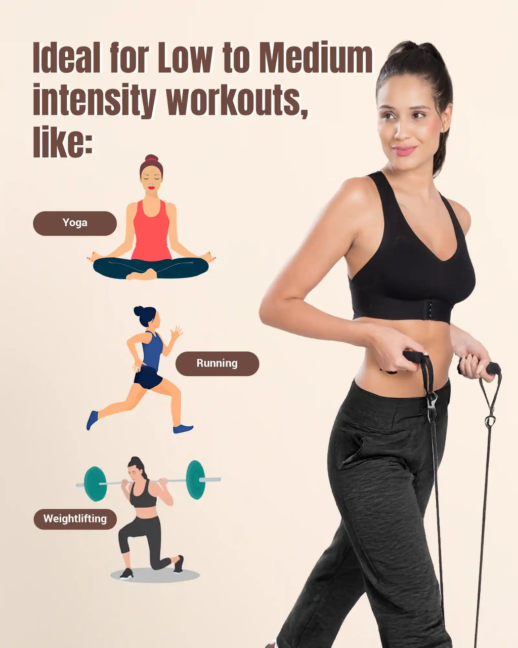 Swanz  Bonded Breathable Cotton Padded Gym Bra with Posture Support (SB-997)