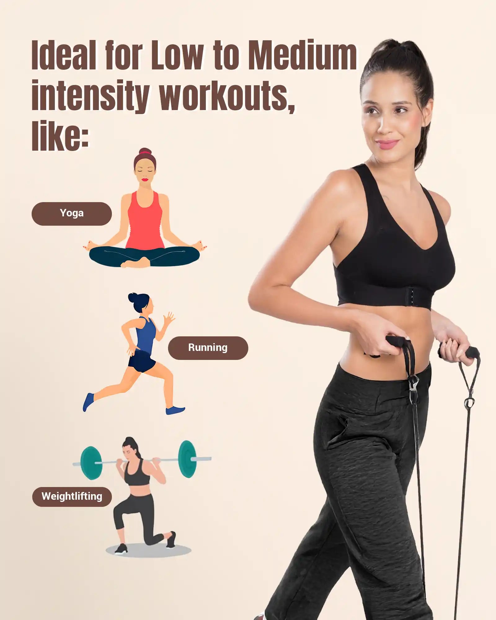 Swanz  Bonded Breathable Cotton Padded Gym Bra with Posture Support (SB-997)