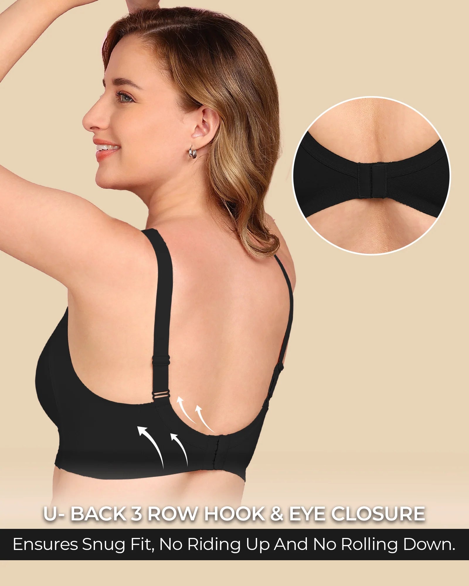 Swanz  Bonded Breathable Cotton Plus-Size Non-Padded M-Frame Minimiser with Hidden Concealer (SB-9303)