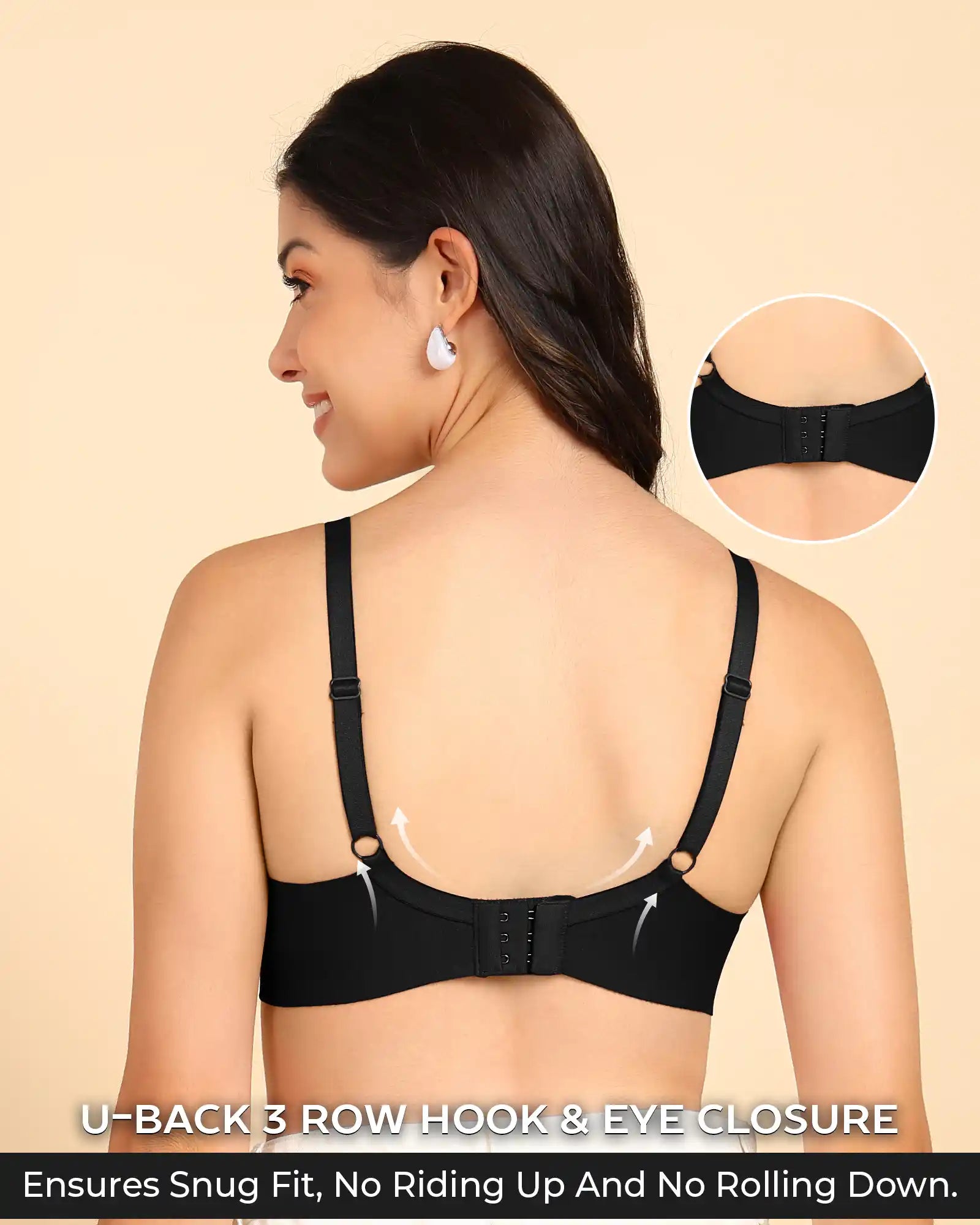 Swanz  Bonded Breathable Cotton Push-Up 3/4-Coverage Maximiser Bra (Level 2 Padding) (SB-97015)
