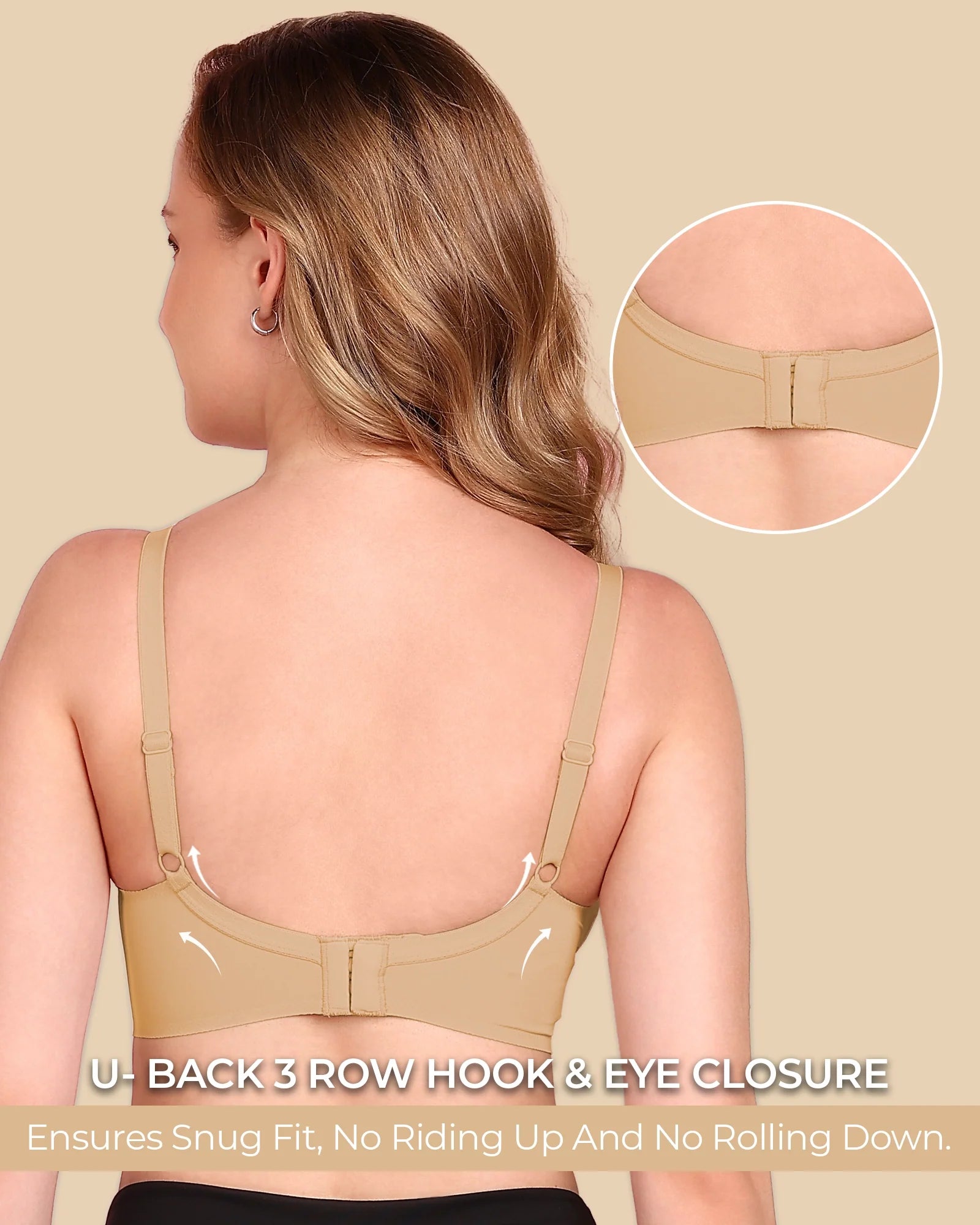 Swanz  Bonded Polyamide Lightly Padded Bra (Level 1 Padding) (SB-95991) (Fawn)