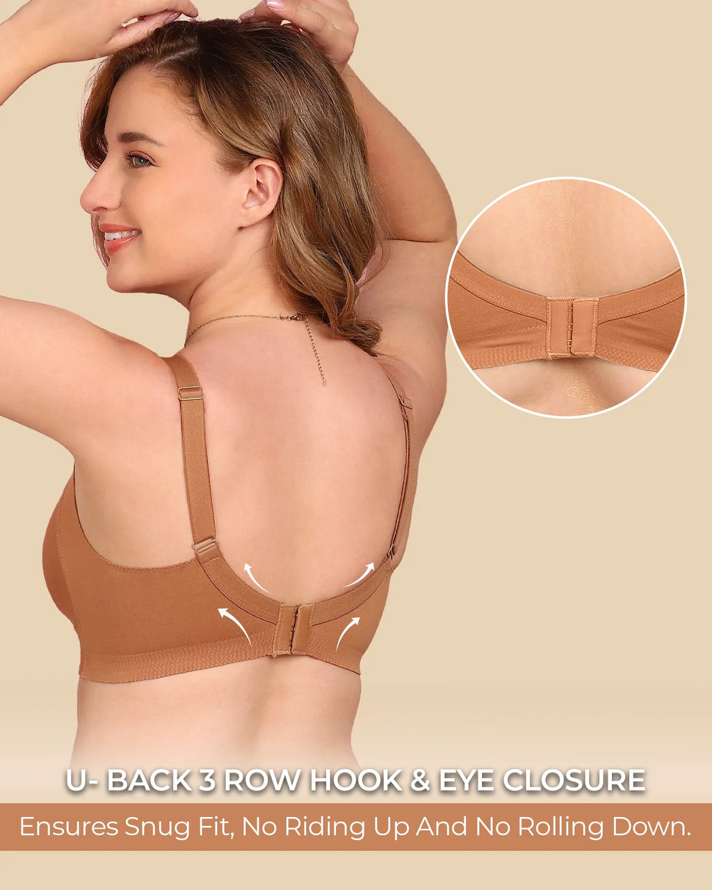 Swanz  Bonded Breathable Cotton Plus-Size Non-Padded M-Frame Minimiser with Hidden Concealer (SB-9303)
