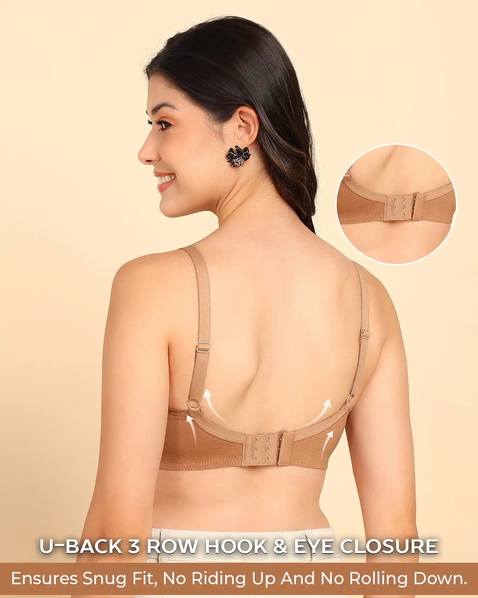 Swanz  Bonded Breathable Cotton Push-Up 3/4-Coverage Maximiser Bra (Level 2 Padding) (SB-97015)