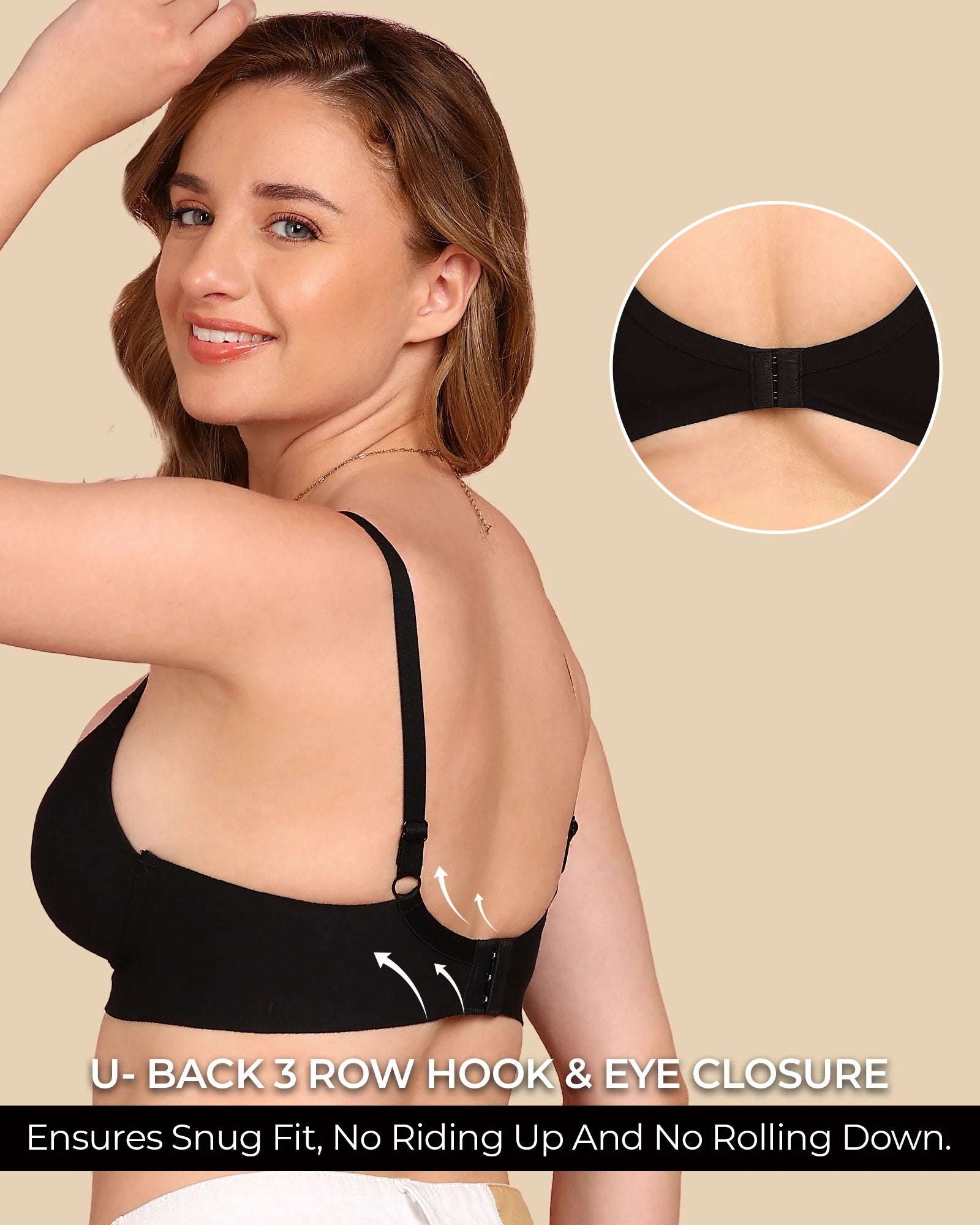 Swanz  Bonded Breathable Cotton Push-Up 3/4-Coverage Maximiser Bra (Level 2 Padding) (SB-97015)