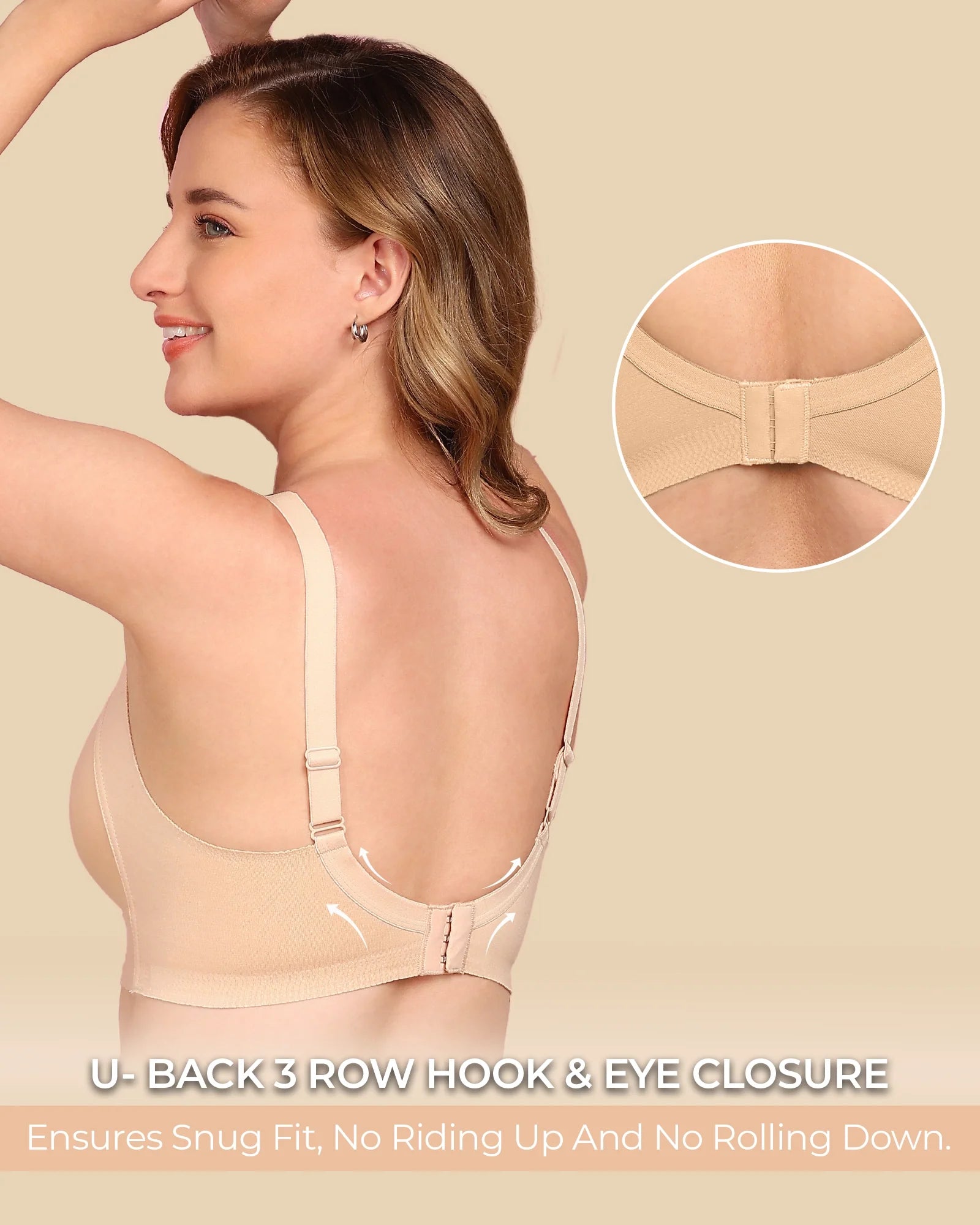 Swanz  Bonded Breathable Cotton Plus-Size Non-Padded M-Frame Minimiser with Hidden Concealer (SB-9303)