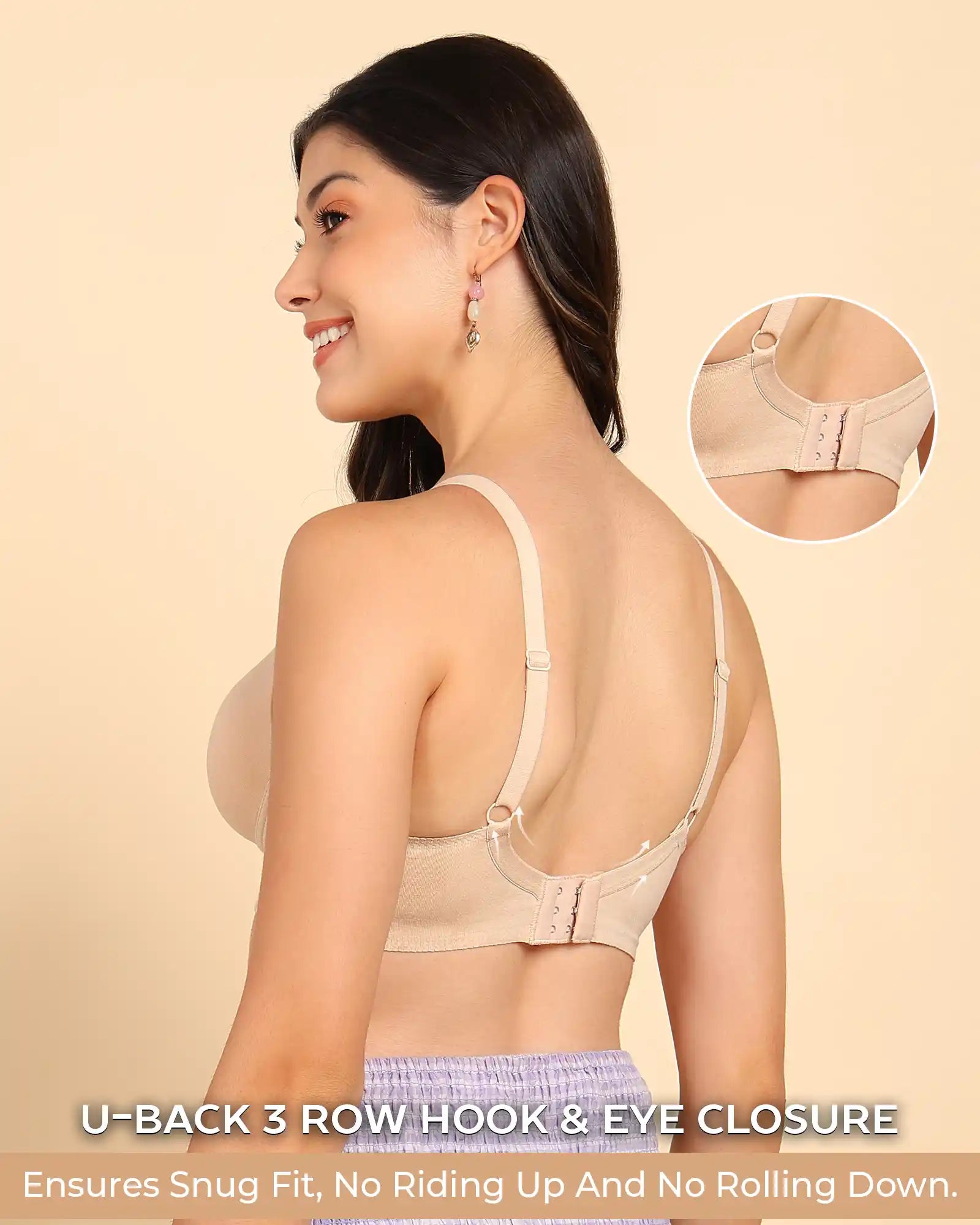 Swanz  Bonded Breathable Cotton Push-Up 3/4-Coverage Maximiser Bra (Level 2 Padding) (SB-97015)
