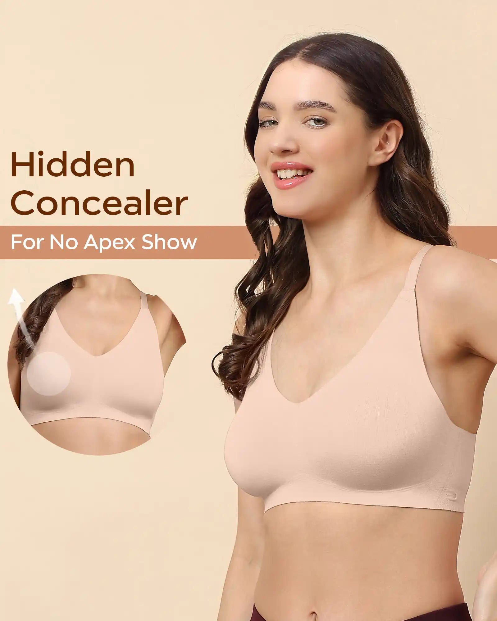 Swanz  Bonded Breathable Cotton Non-Padded Full-Coverage Bra with Hidden Concealer (SB-935)