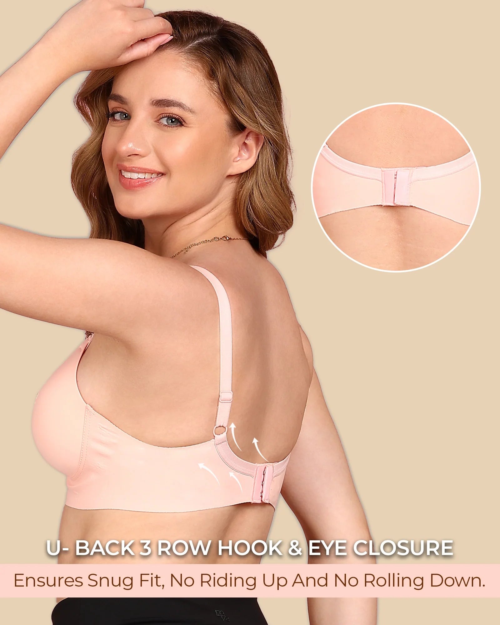 Swanz  Bonded Polyamide Lightly Padded Bra (Level 1 Padding) (SB-95991)