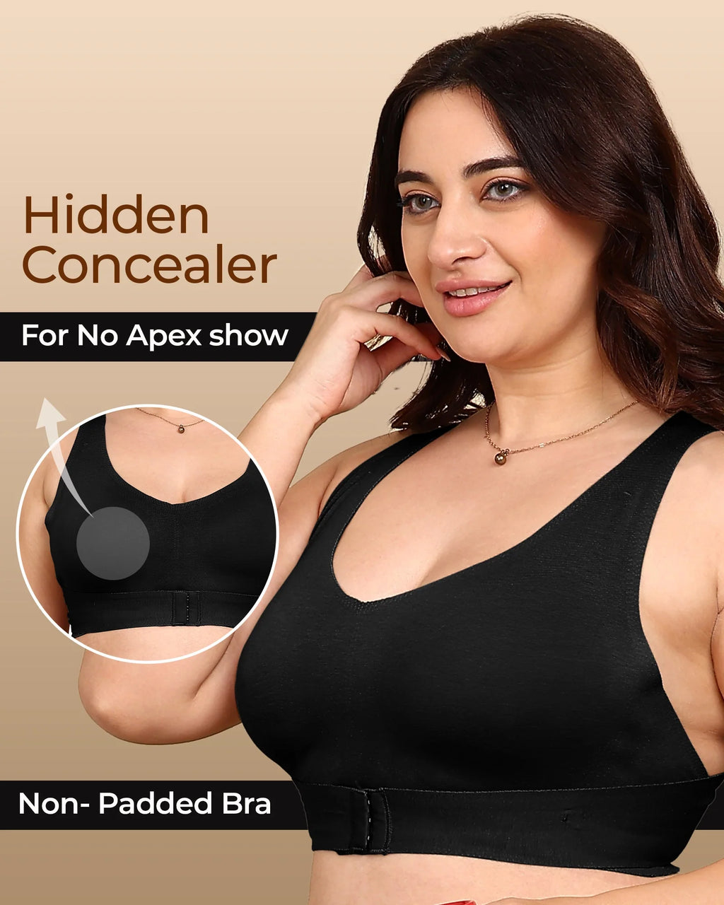 Swanz  Bonded Breathable Cotton Non-Padded Gym Bra with Posture Support (SB-995)