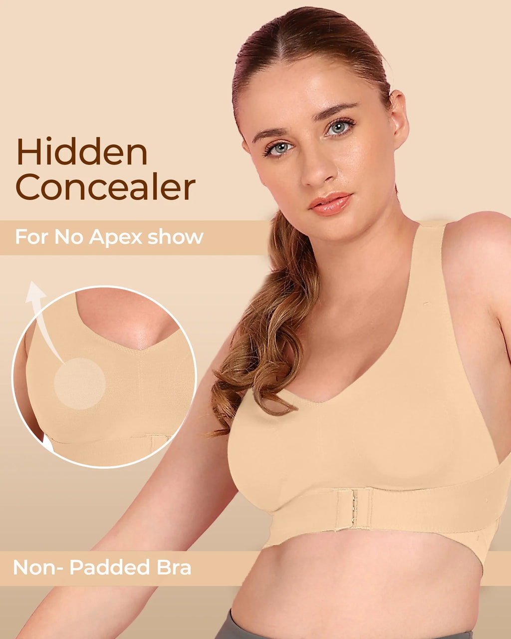 Swanz  Bonded Breathable Cotton Non-Padded Gym Bra with Posture Support (TW-SB-995)