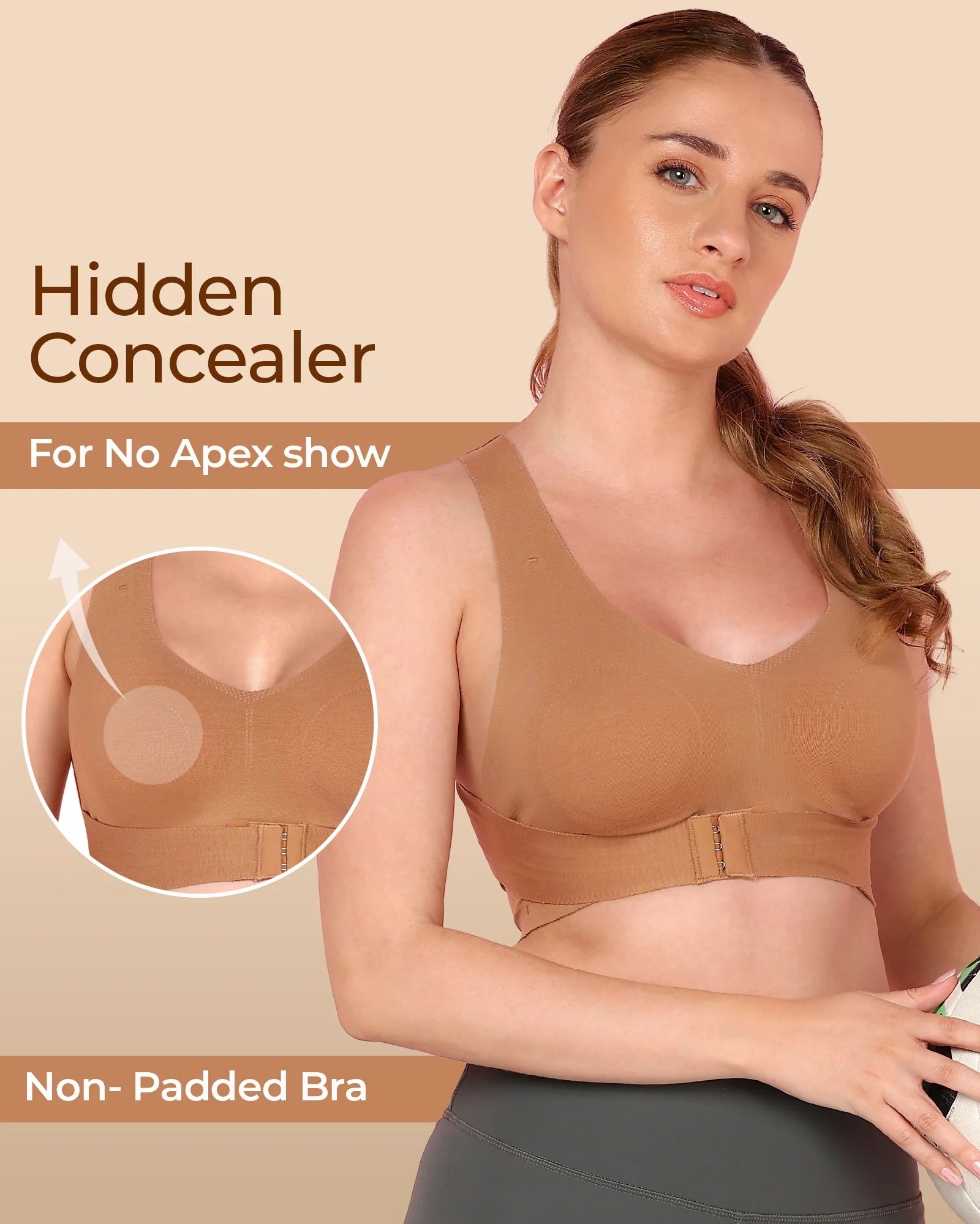 Swanz  Bonded Breathable Cotton Non-Padded Gym Bra with Posture Support (TW-SB-995)