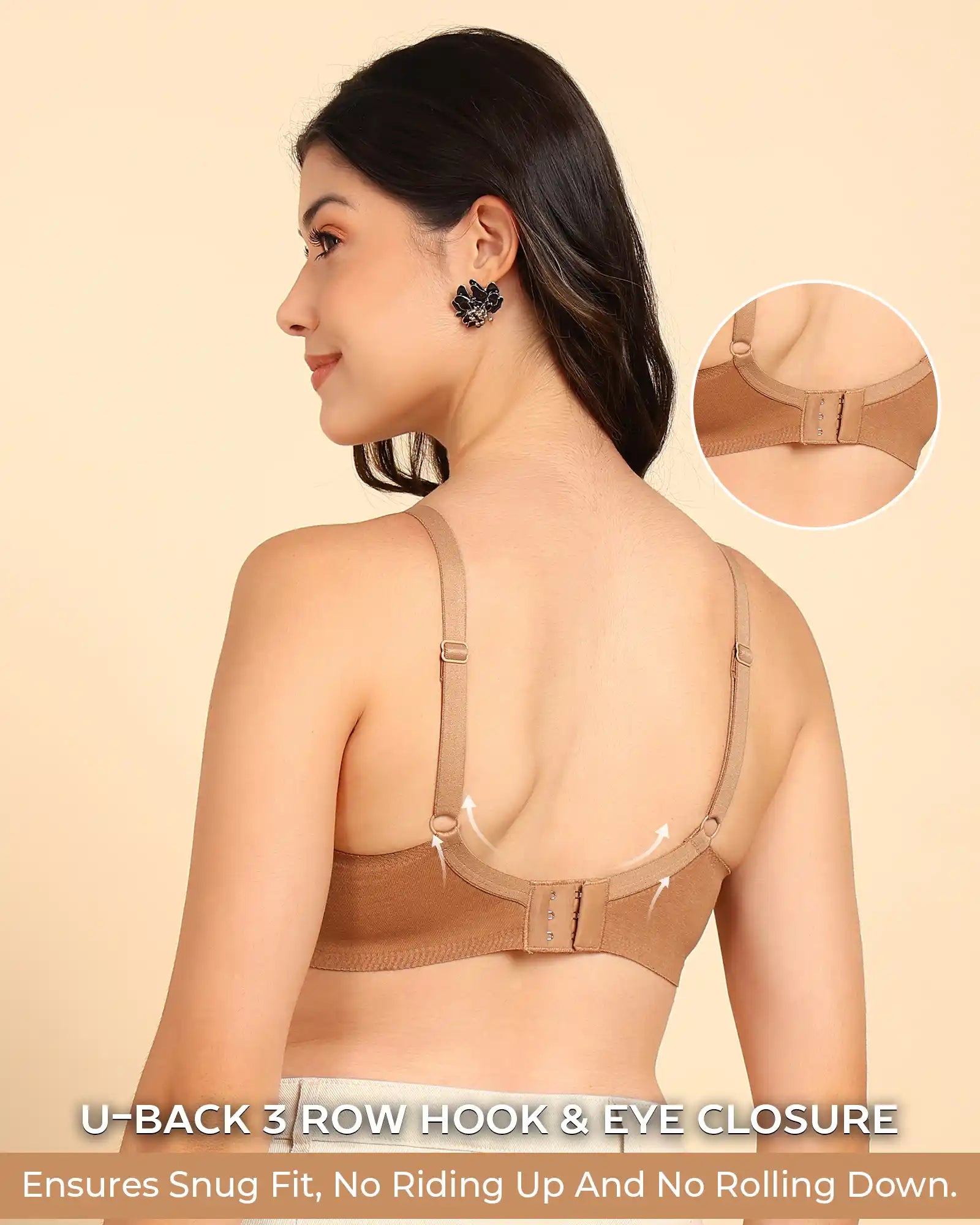 Swanz  Bonded Breathable Cotton Push-Up 3/4-Coverage Bra (Level 3 Padding) (SB-93510)