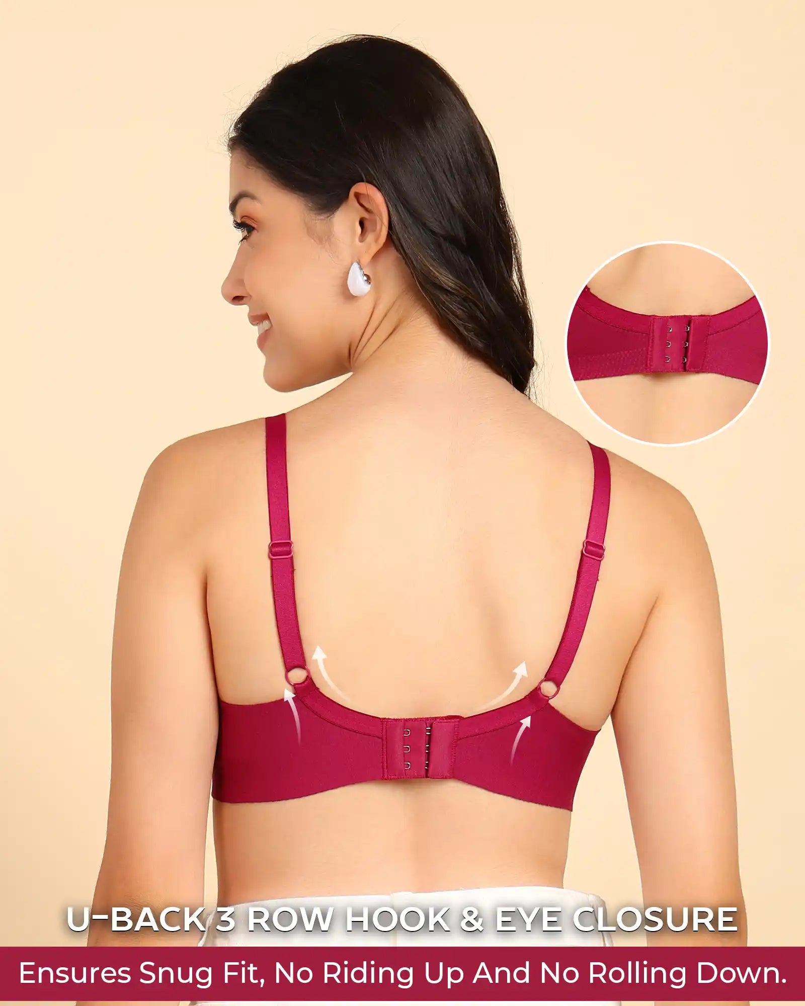 Swanz  Bonded Breathable Cotton Push-Up 3/4-Coverage Maximiser Bra (Level 2 Padding) (SB-97015)