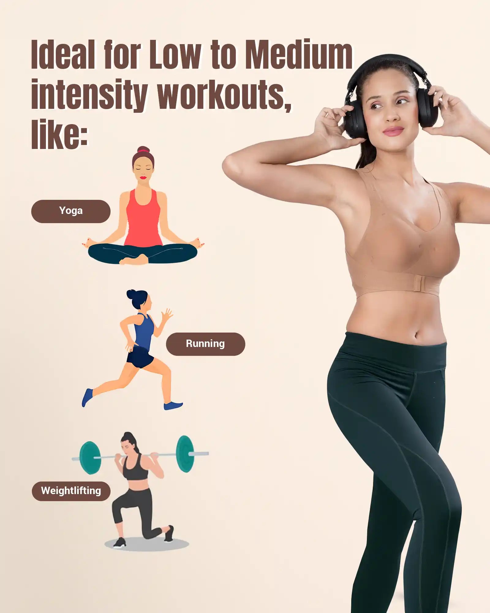 Swanz  Bonded Breathable Cotton Padded Gym Bra with Posture Support (SB-997)