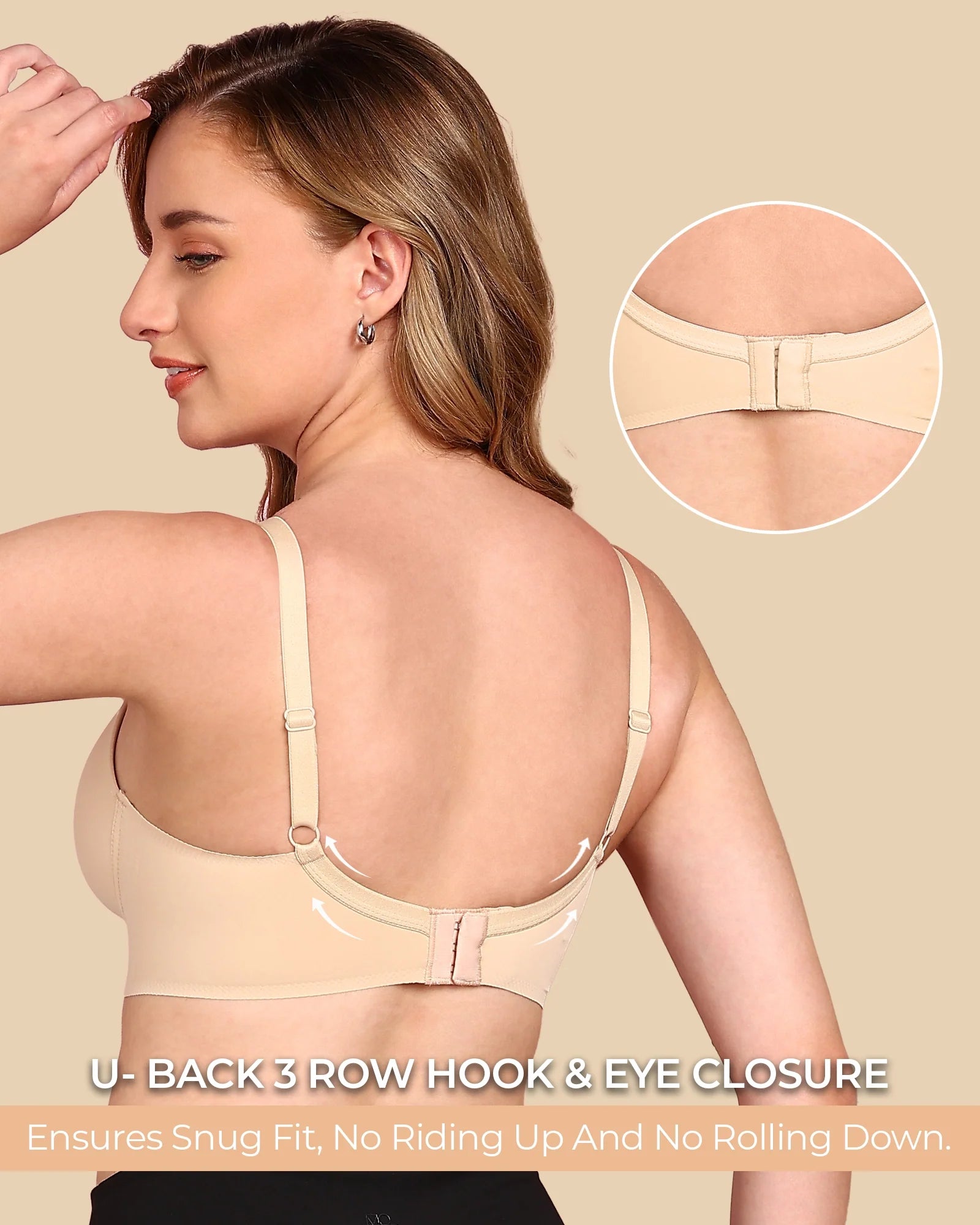 Swanz  Bonded Polyamide Lightly Padded Bra (Level 1 Padding) (SB-95991) (Skin)