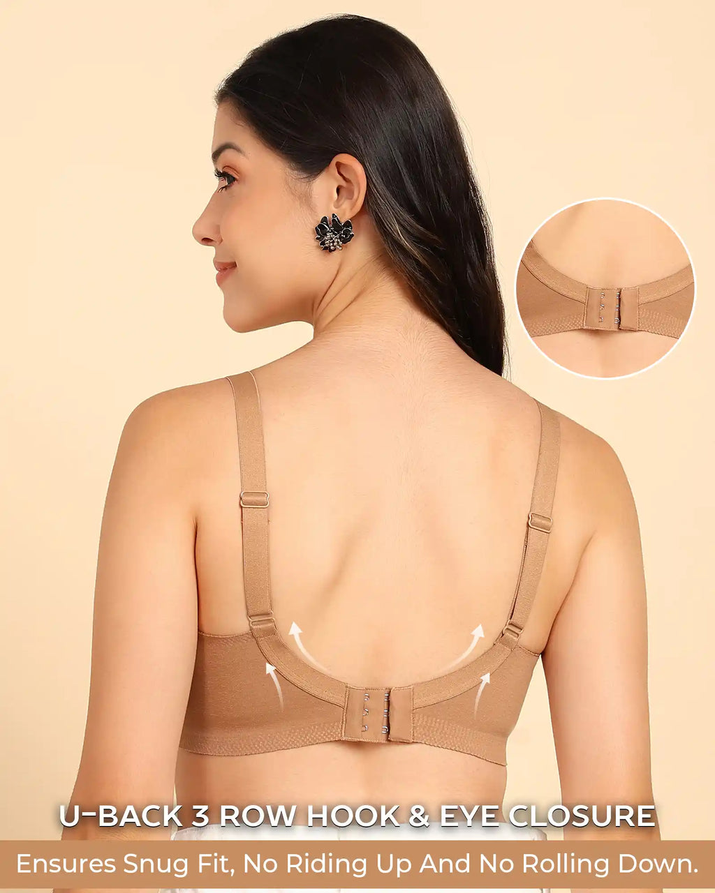 Swanz  Bonded Breathable Cotton Plus-Size Non-Padded M-Frame Minimiser with Hidden Concealer (SB-9303)